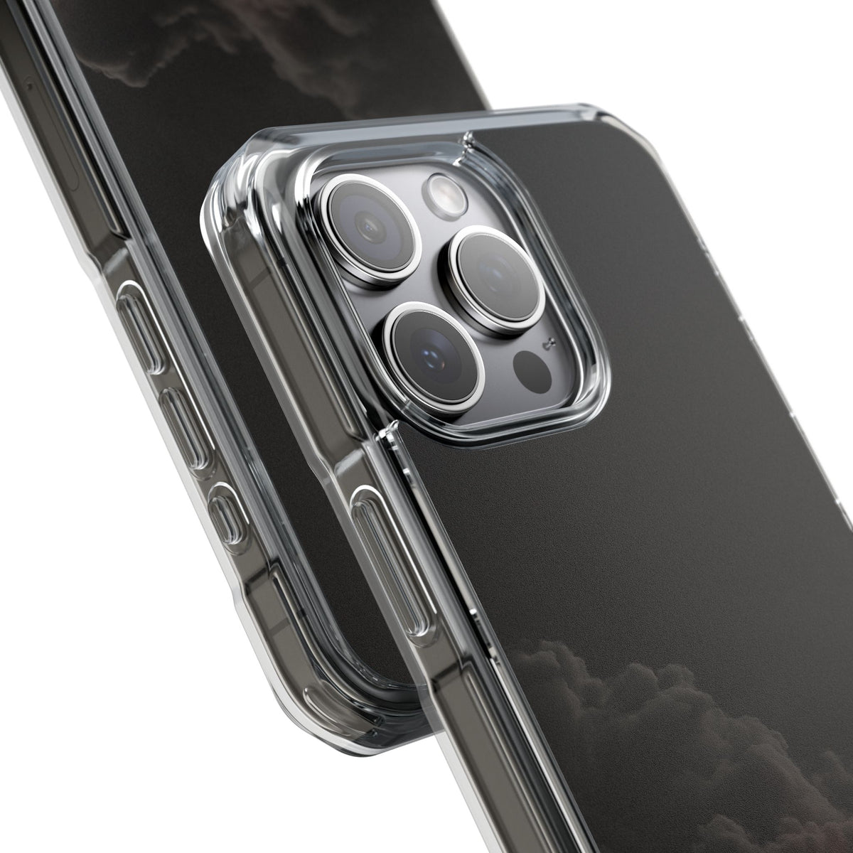 Crimson Fog Void · Clear Impact Magnetic Phone Case for iPhone · Black