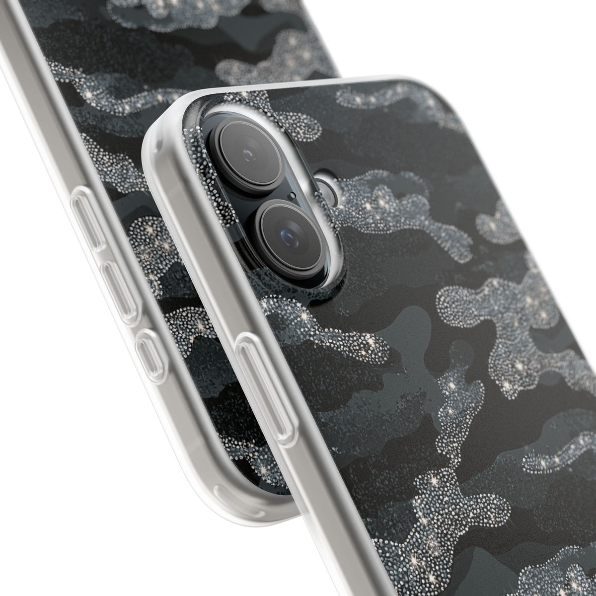 Glitter Shadow Camo · Lite Phone Case for iPhone · Black
