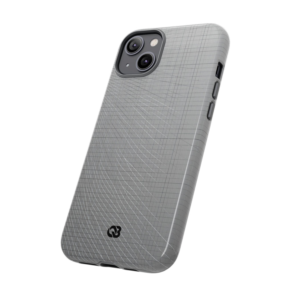 Grey Tough Phone Case for iPhone - Chrome Mesh Warp