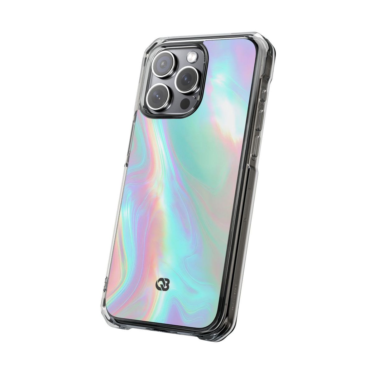 Prismatic Liquid Light · Clear Impact Magnetic Phone Case for iPhone · Teal