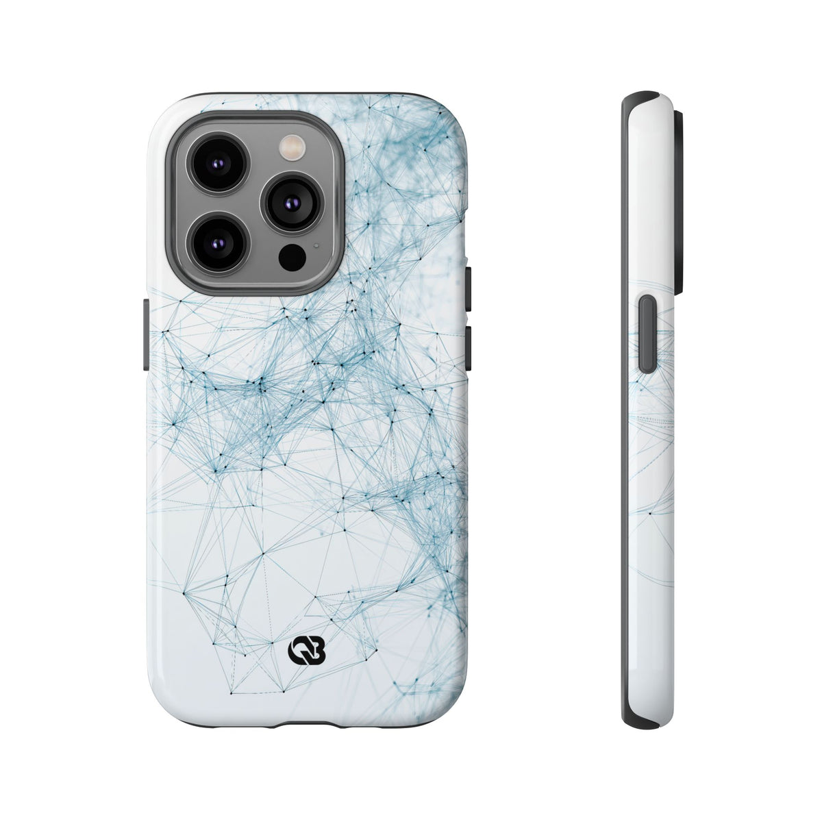 Blue Tough Phone Case for iPhone - Glacial Neural Web