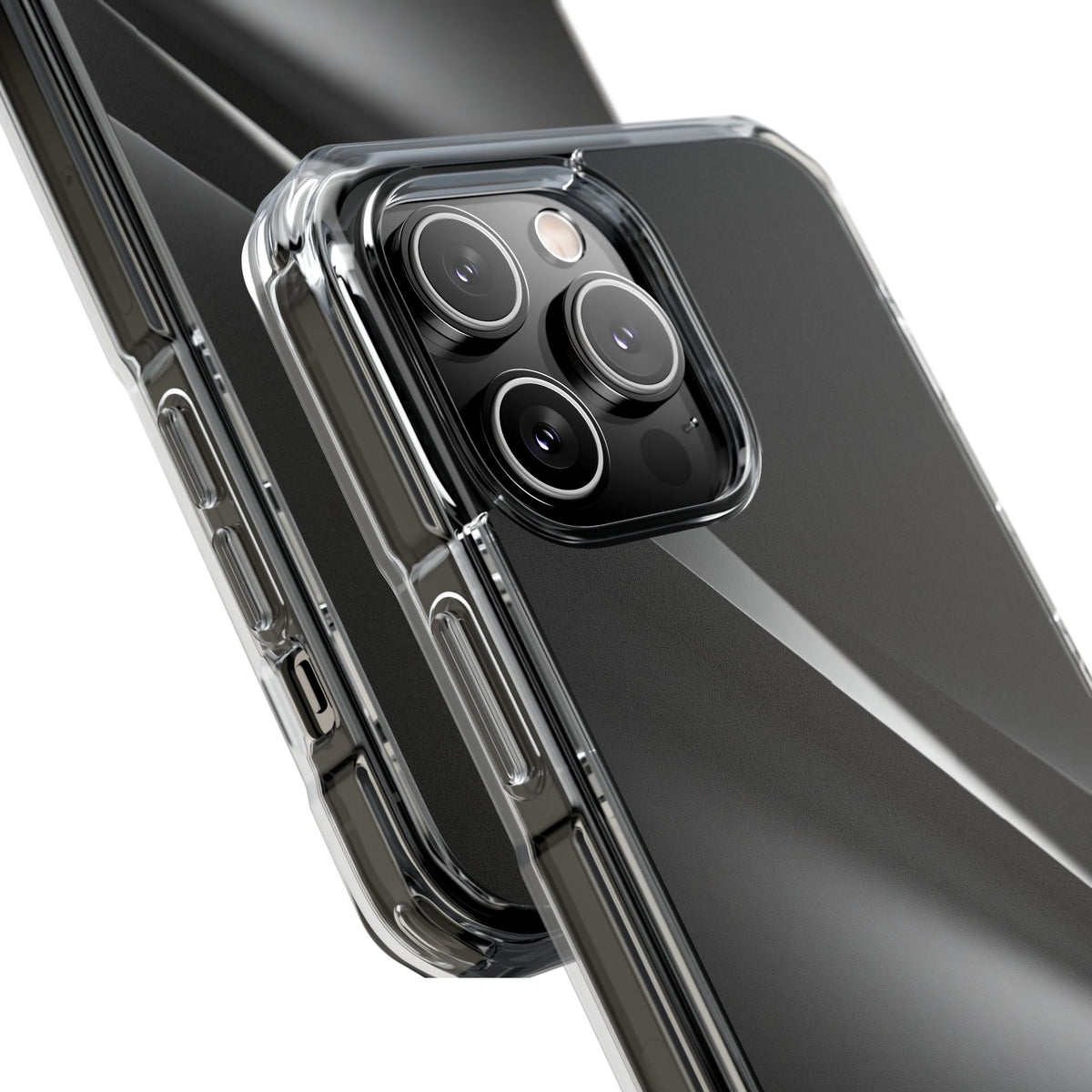Obsidian Ridge · Clear Impact Magnetic Phone Case for iPhone · Black