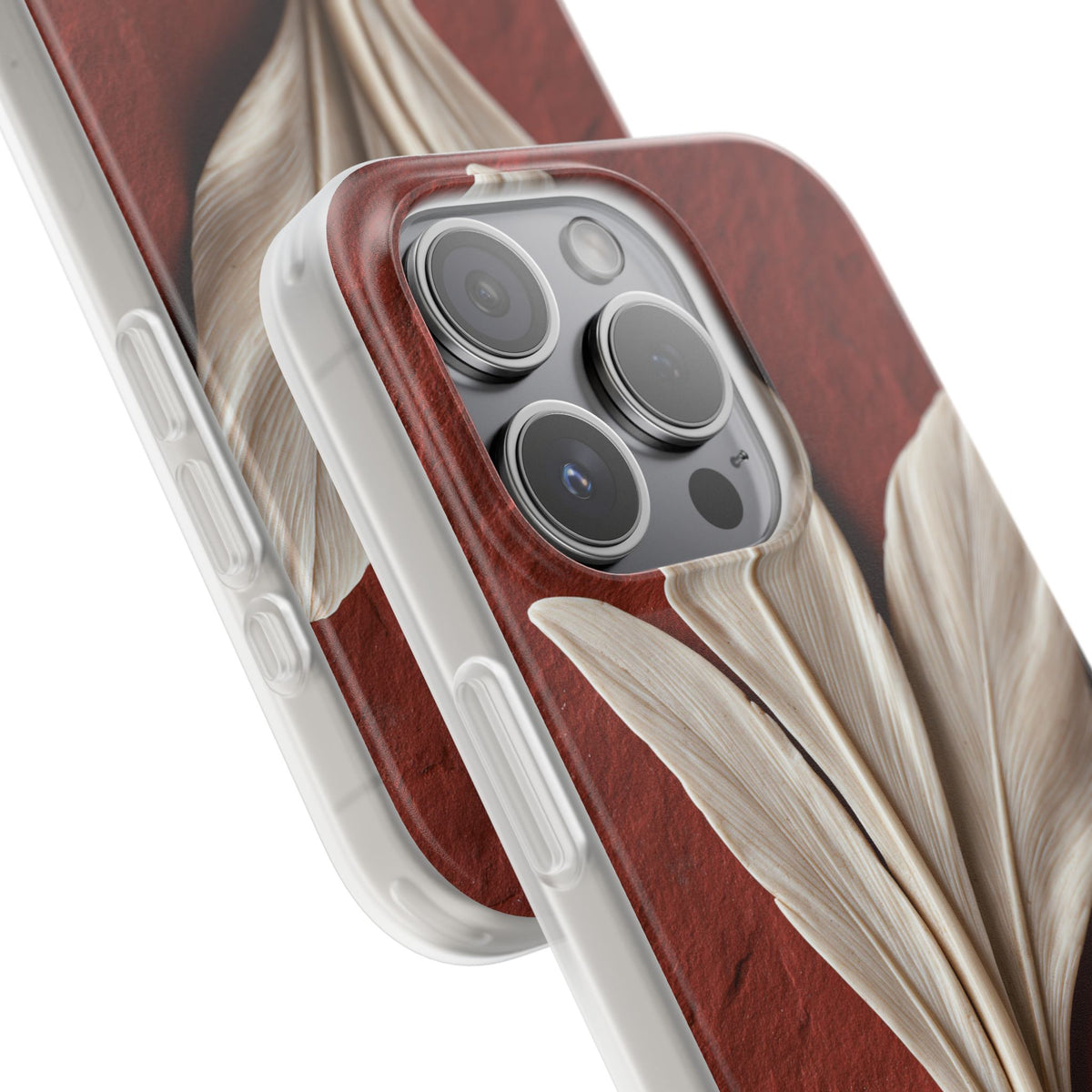 Carved Ivory Plume · Lite Phone Case for iPhone · Red