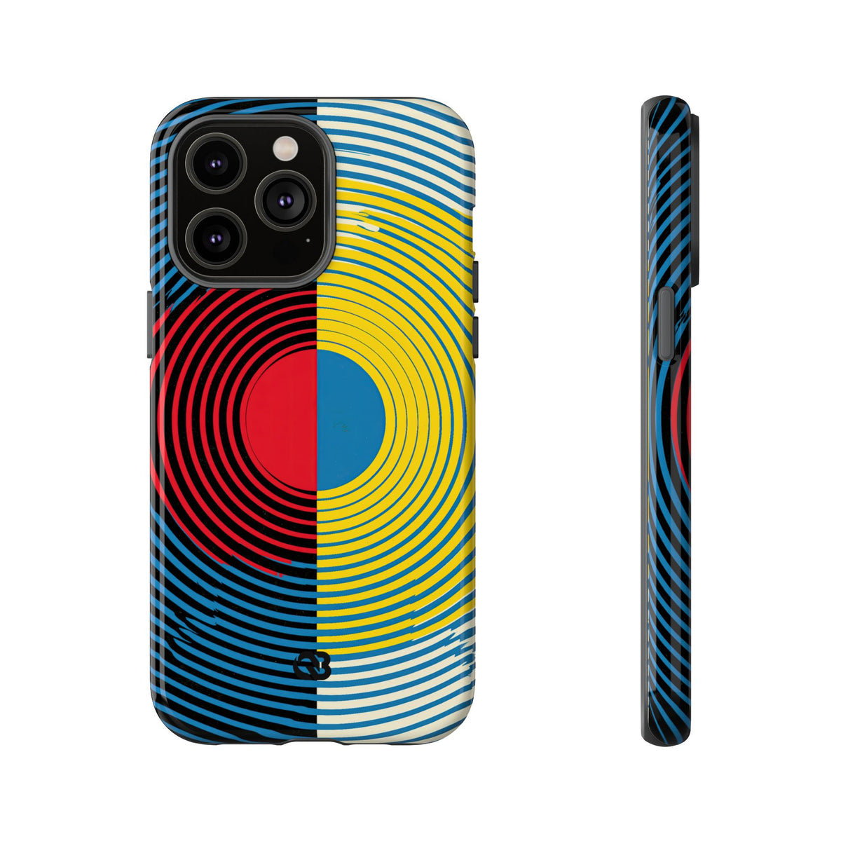 Blue Tough Phone Case for iPhone - Primary Circuit Orbit