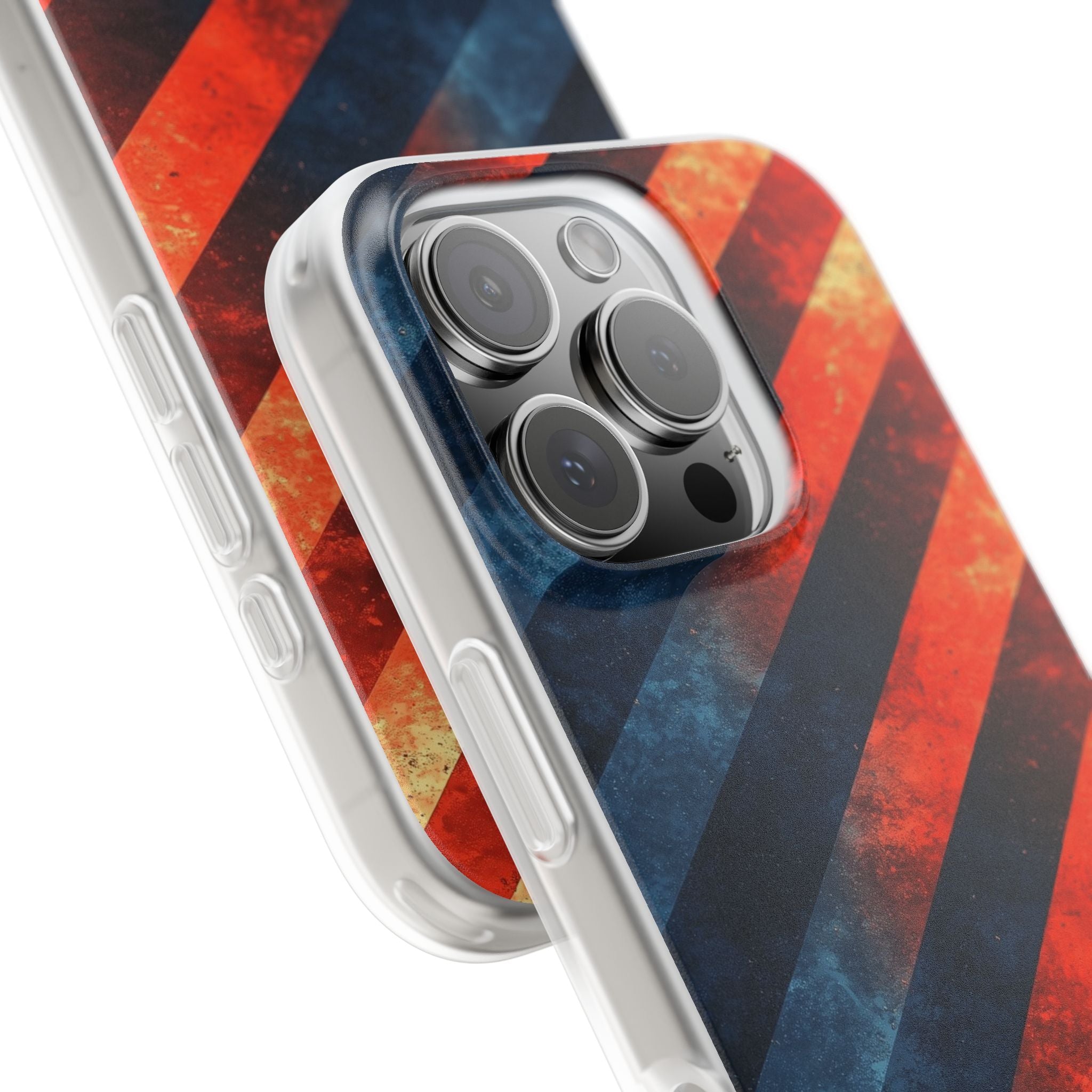 Diagonale Streifen Blaze iPhone 16 Pro Case - Soft