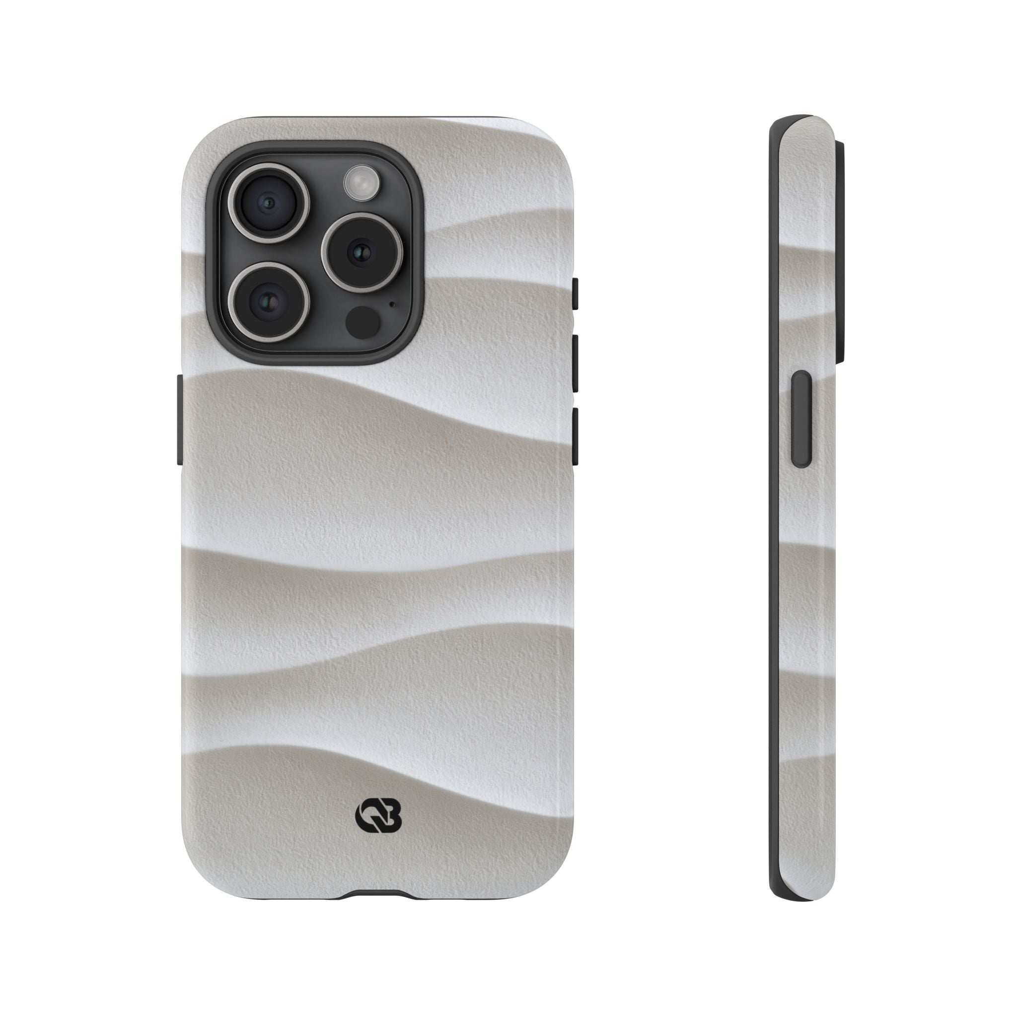 White Tough Phone Case for iPhone - Arctic Flow Ridges