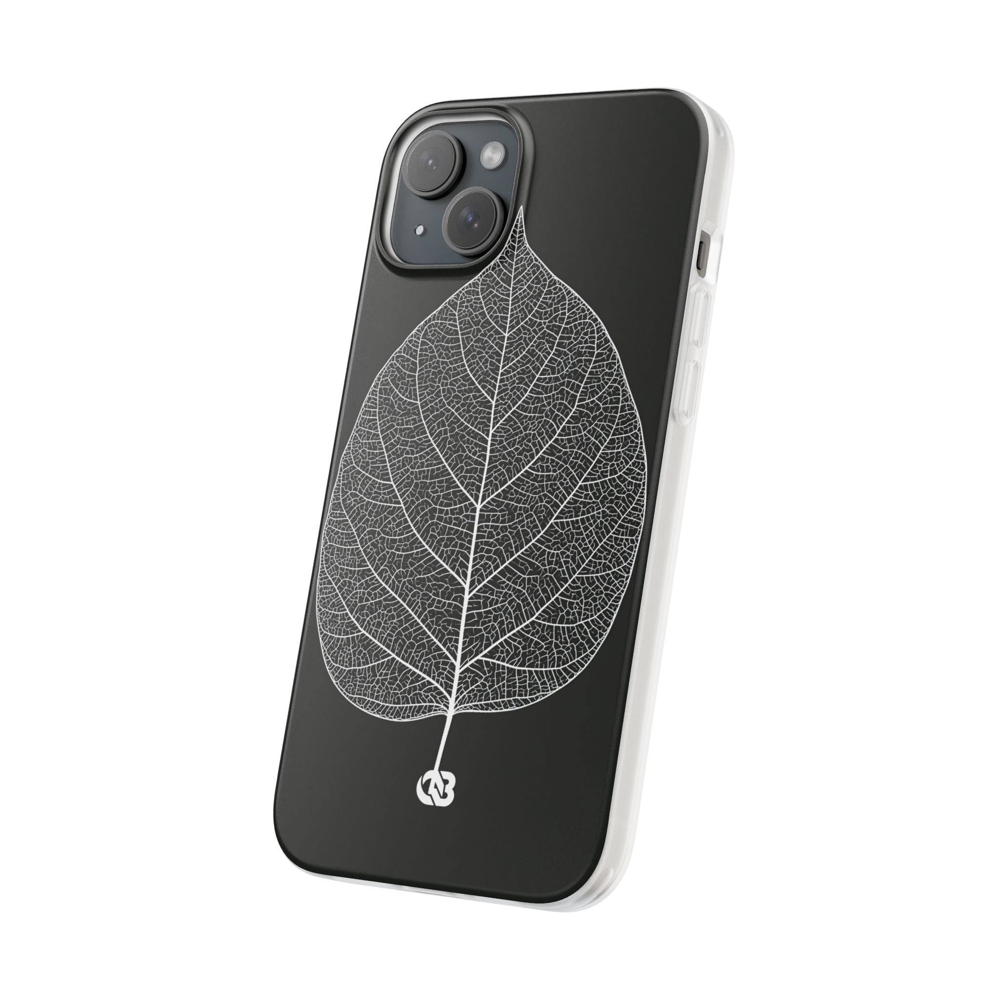 Black Lite Phone Case for iPhone - Bleached Leaf Lattice