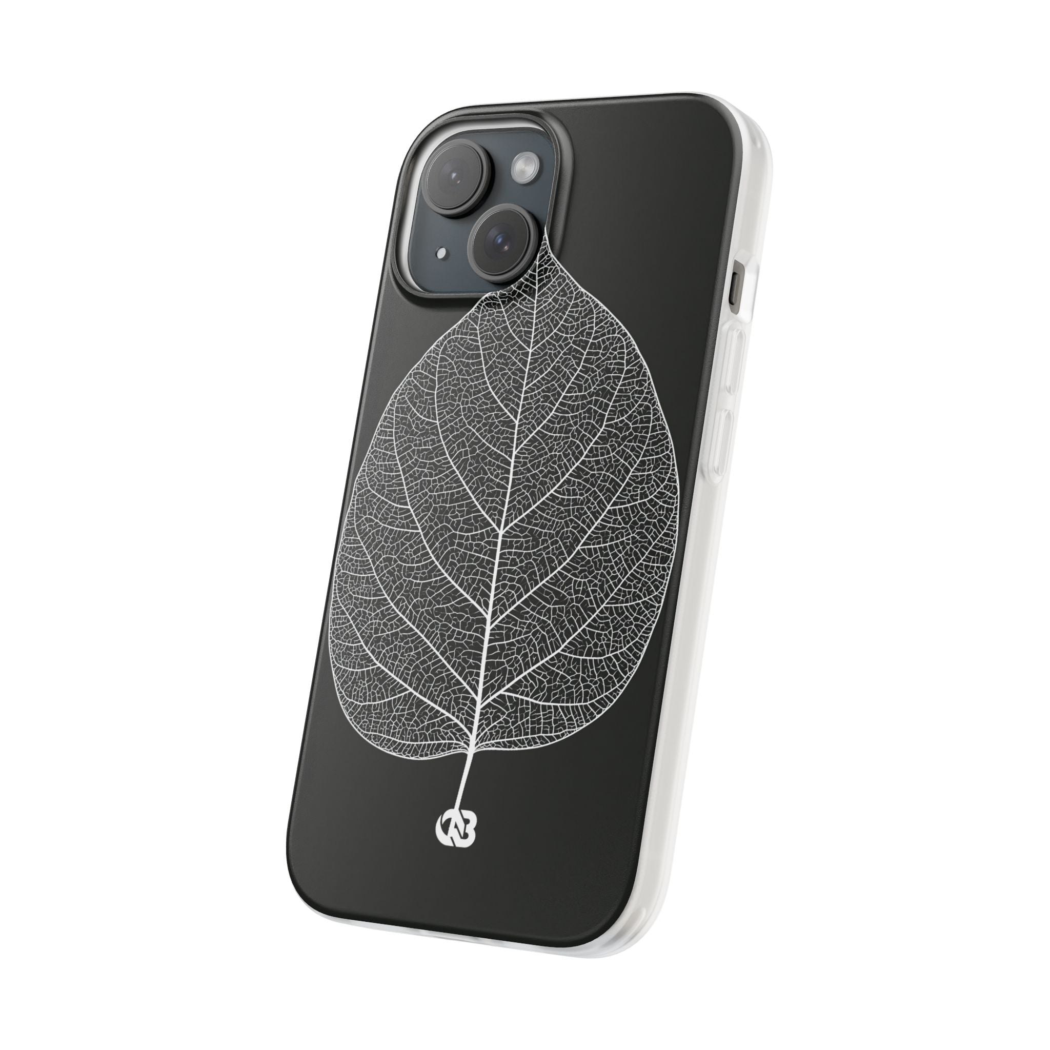 Black Lite Phone Case for iPhone - Bleached Leaf Lattice