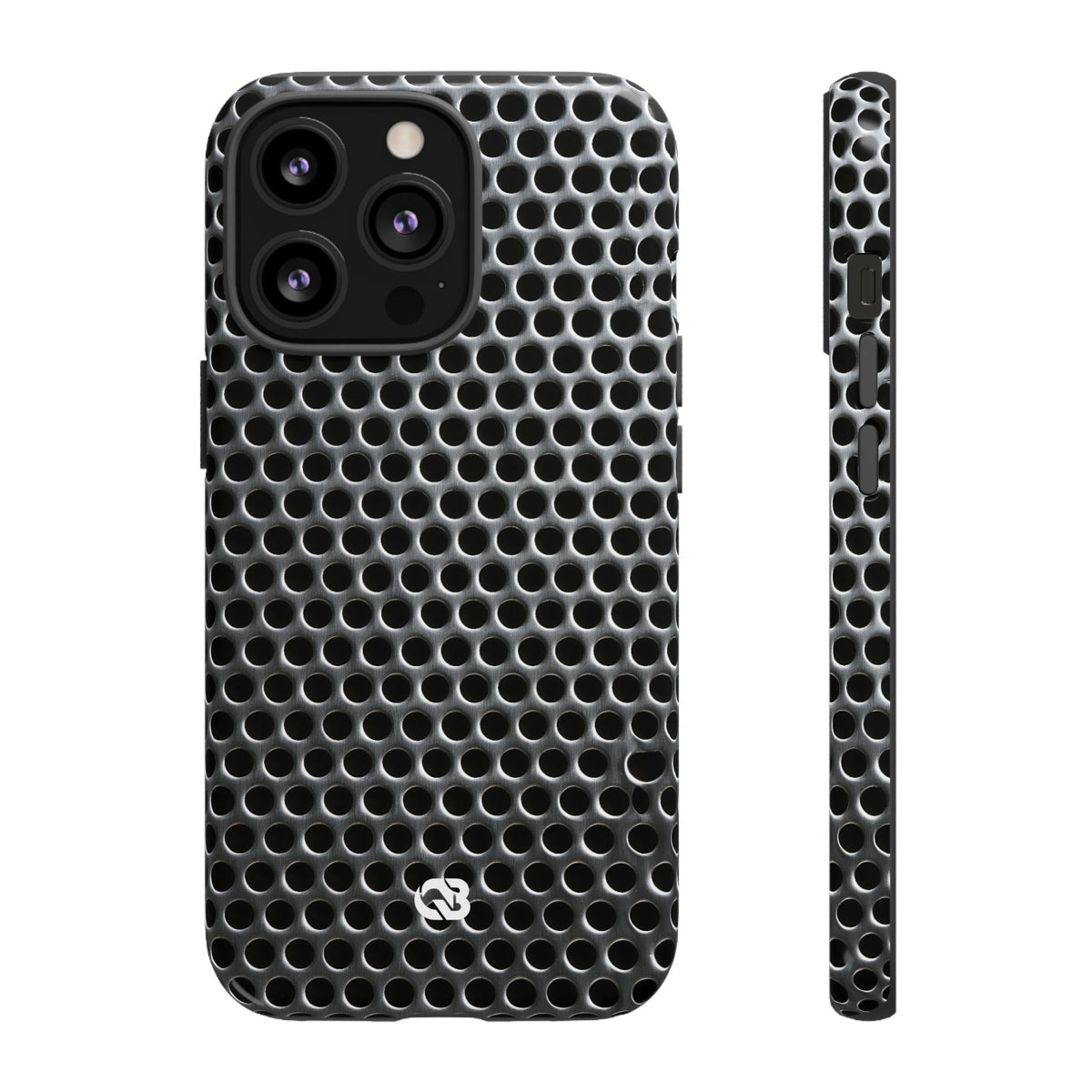 Brushed Perforated Steel · Tough Phone Case for iPhone · Silver