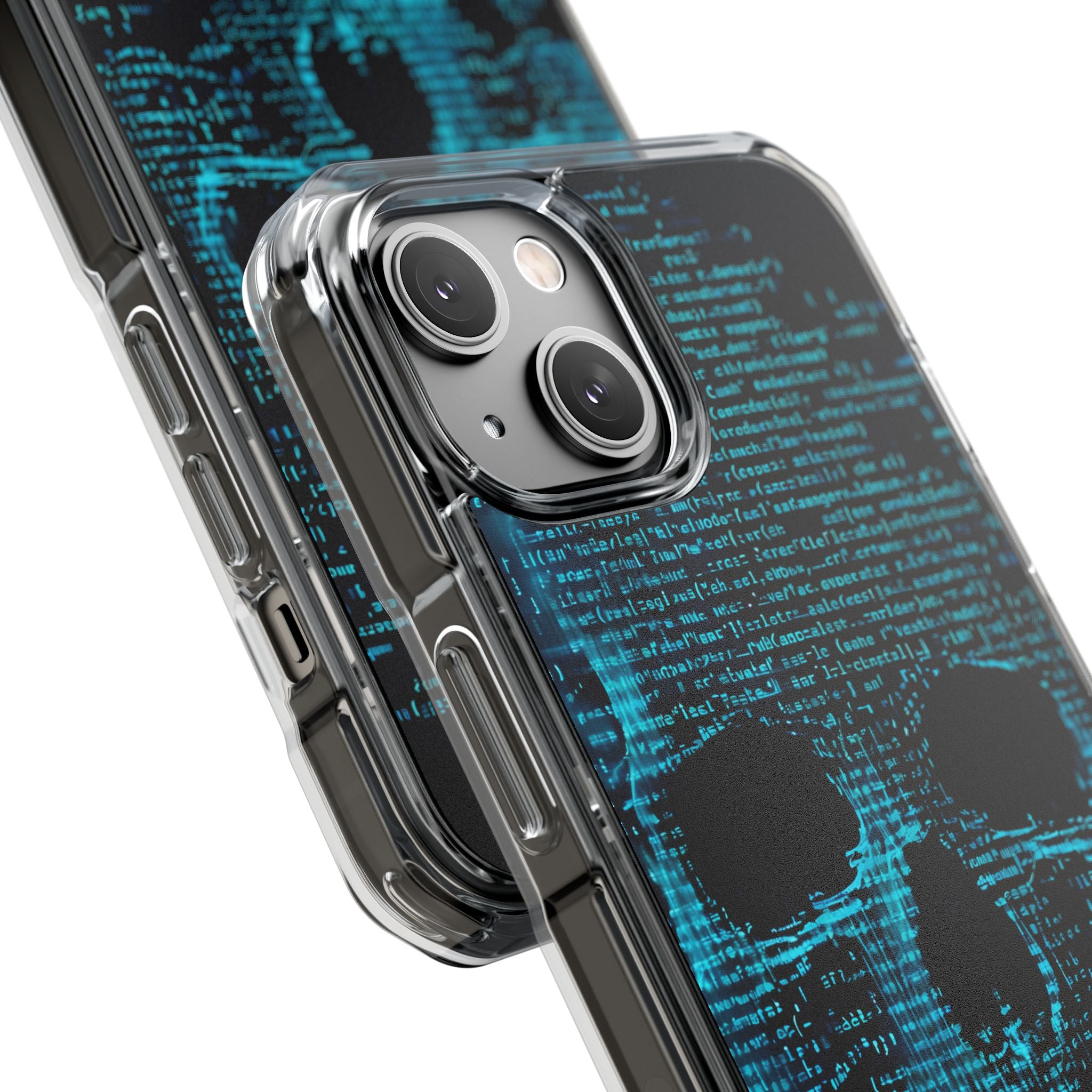 Cyan Glitch Skull · Impact Custodia per iPhone · Magsafe
