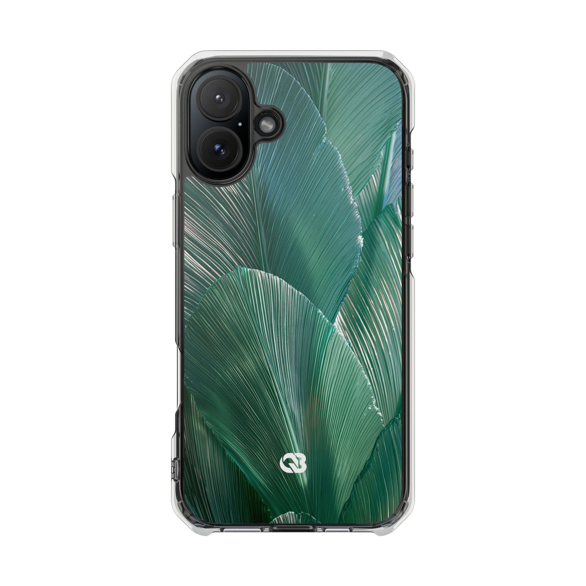 Translucent Fan Palm · Clear Impact Magnetic Phone Case for iPhone · Teal
