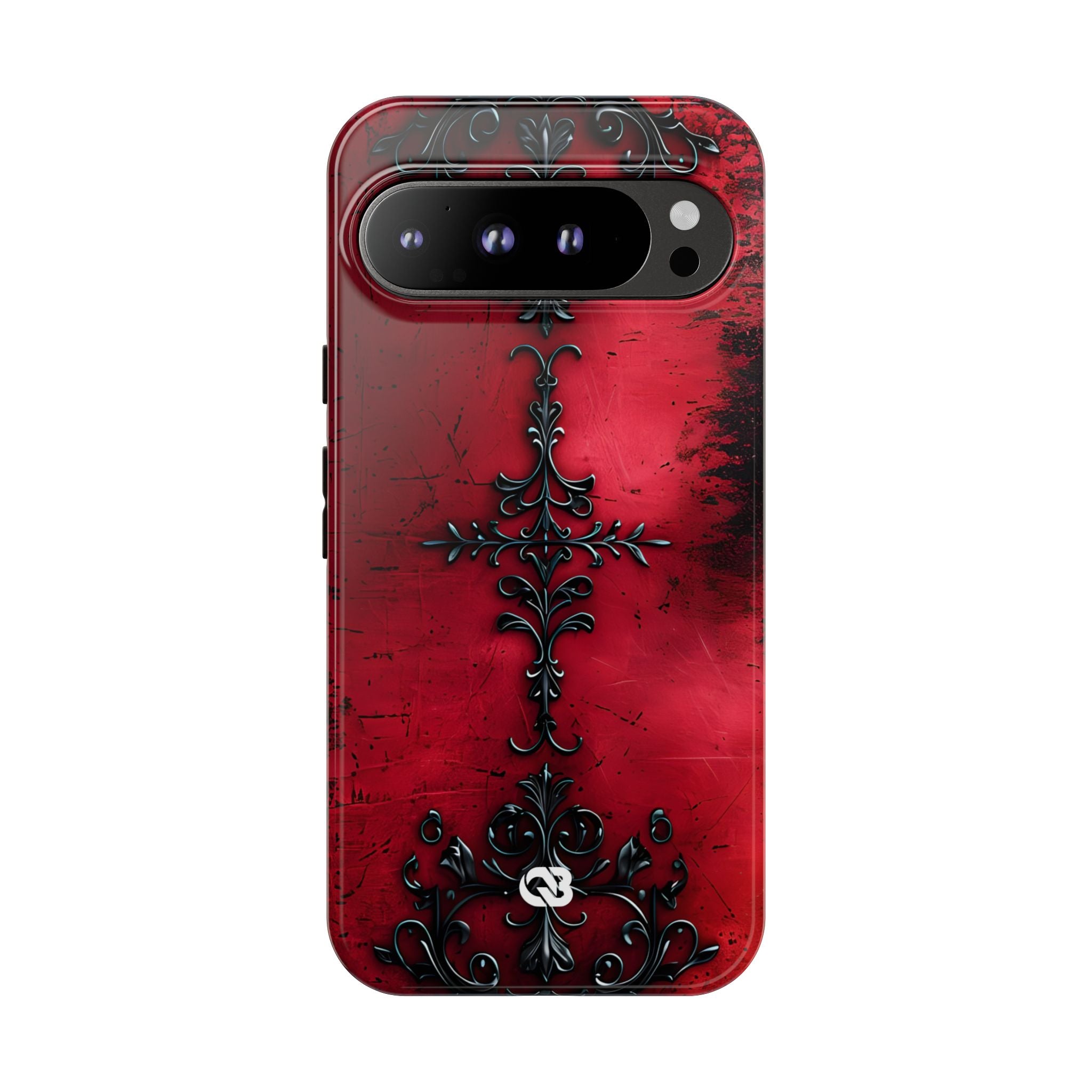 Crimson Gothic Filigree · Tough Phone Case for Google Pixel