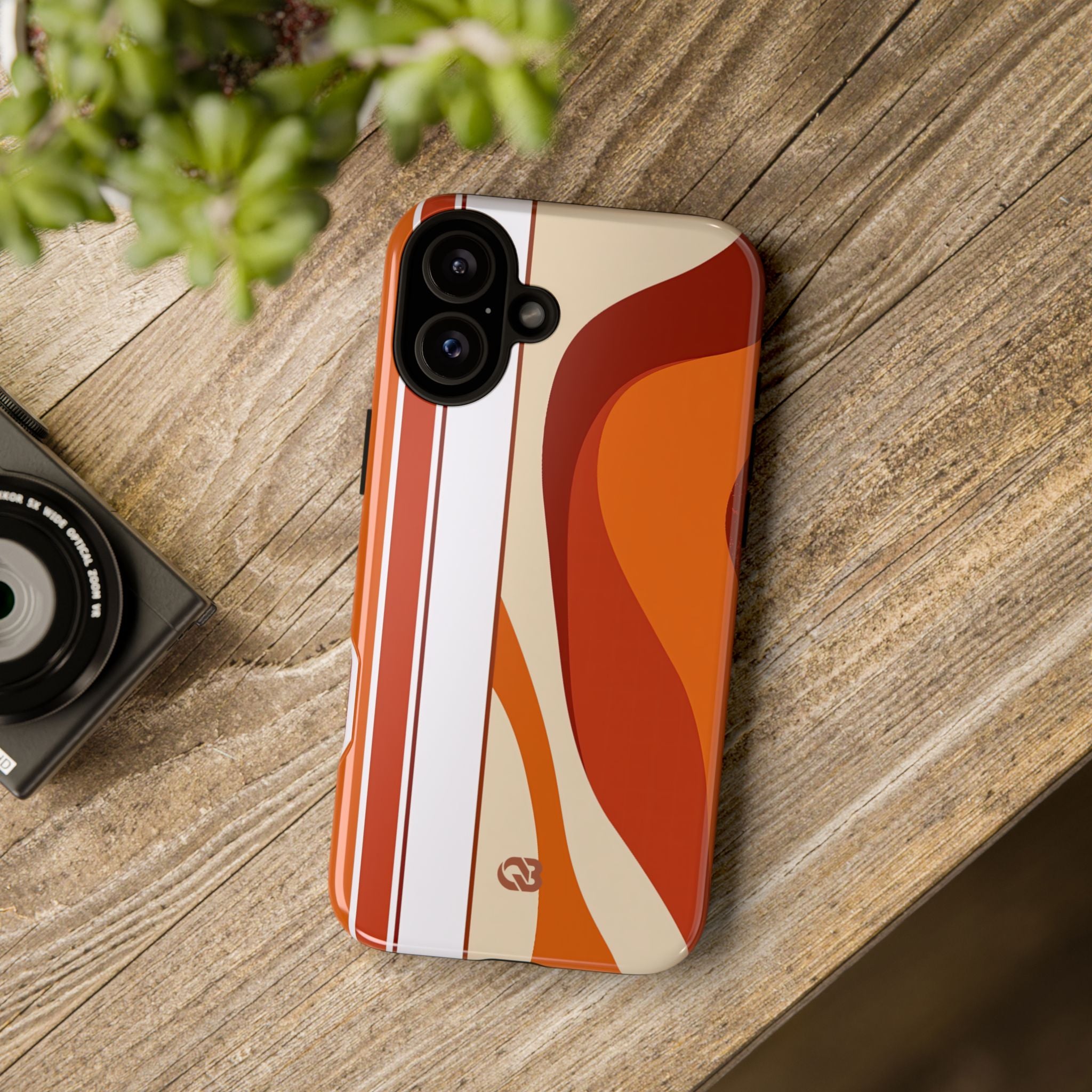 Orange Tough Phone Case for iPhone - Terracotta Metro Line