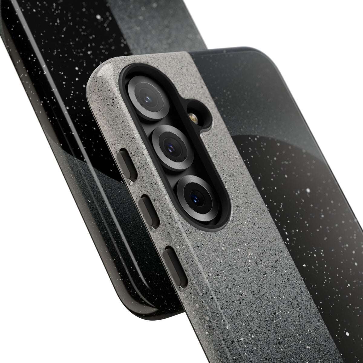Black Tough Phone Case for Samsung - Lunar Static Orbit