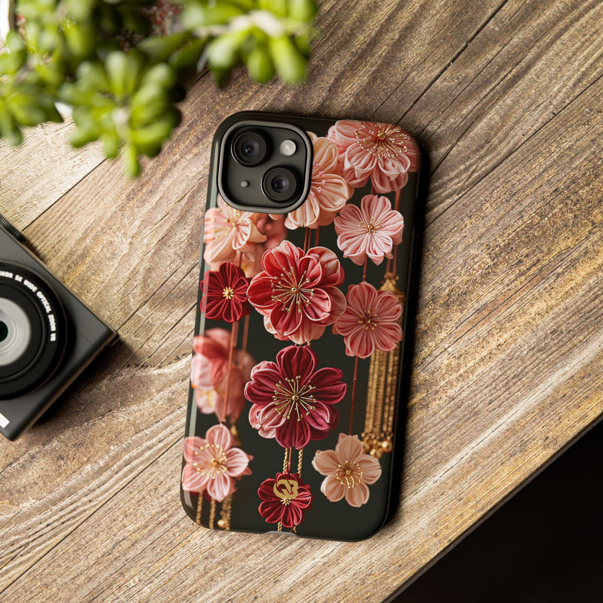 Silk Blossom Kanzashi · Tough Phone Case for iPhone · Pink