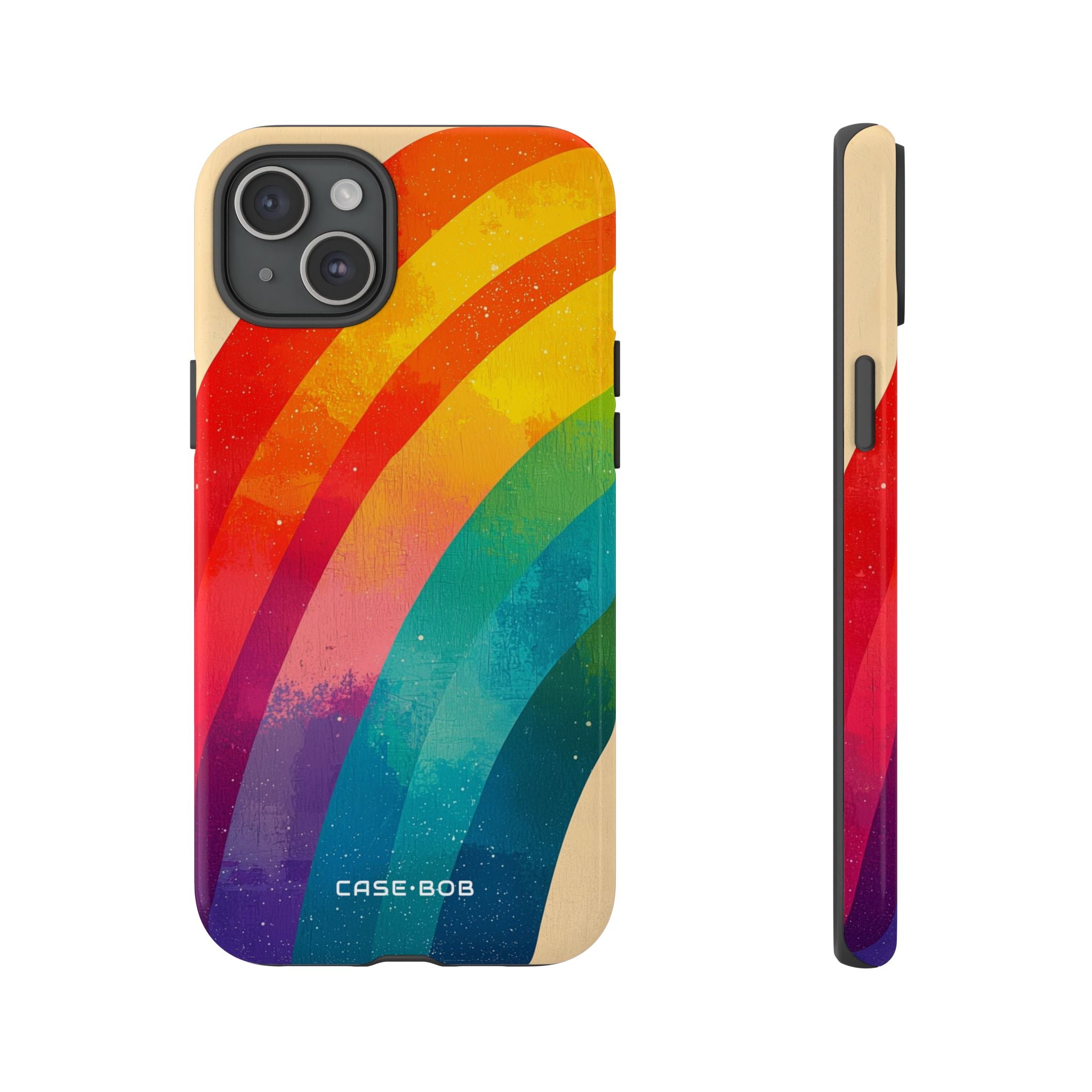 Textured Rainbow Arc iPhone 15 Plus Case - Tough