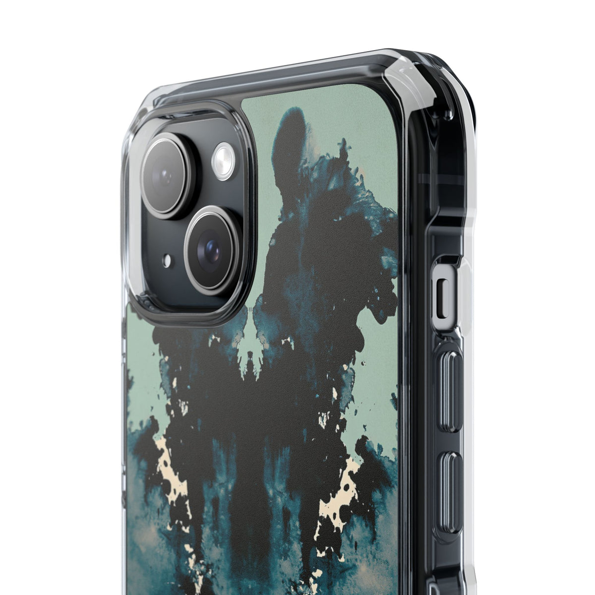 Rorschach Ink Void · Clear Impact Magnetic Phone Case for iPhone · Black