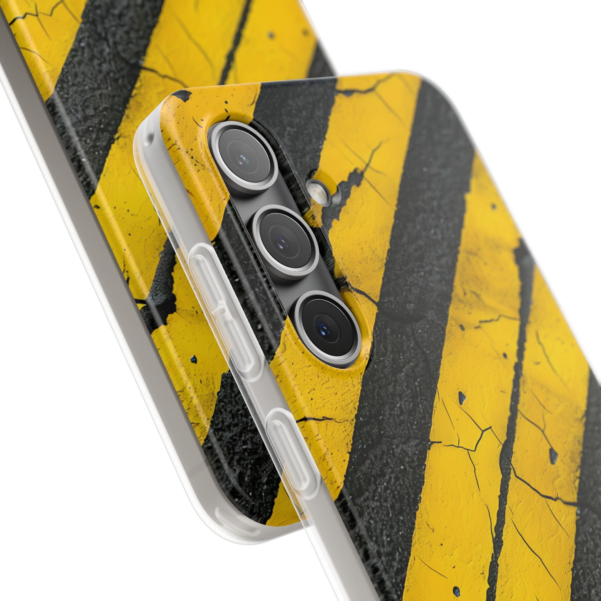 Cracked Hazard Stripes · Soft Handyhülle für Samsung