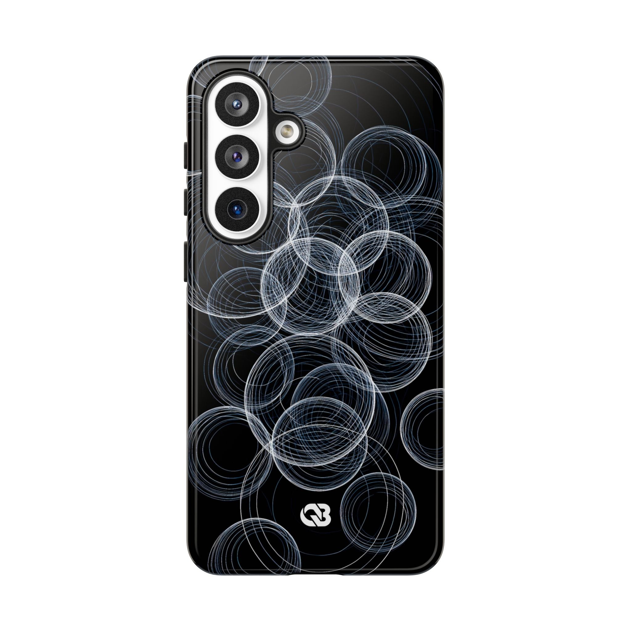 Black Tough Phone Case for Samsung - Frosted Ring Matrix