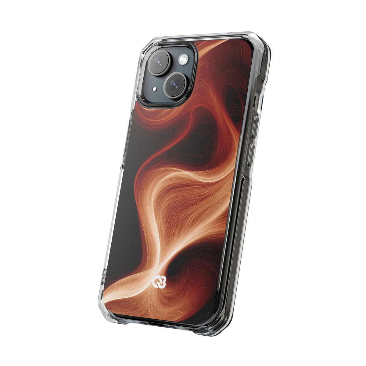Solar Ember Flow · Clear Impact Magnetic Phone Case for iPhone · Orange