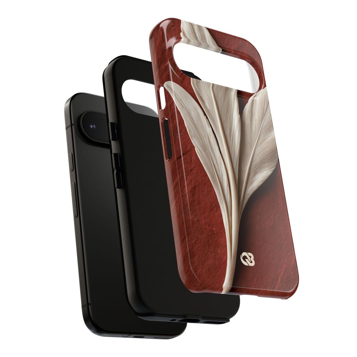 Carved Ivory Plume · Tough Phone Case for Pixel · Red