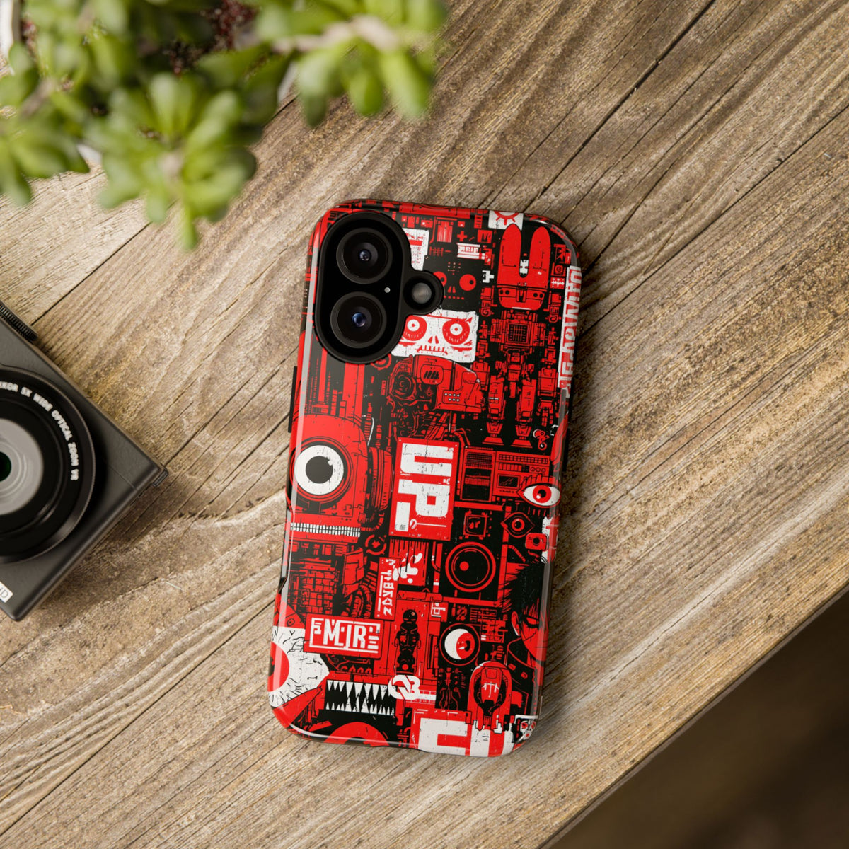 Neo Mecha Collage · Tough Phone Case for iPhone · Red