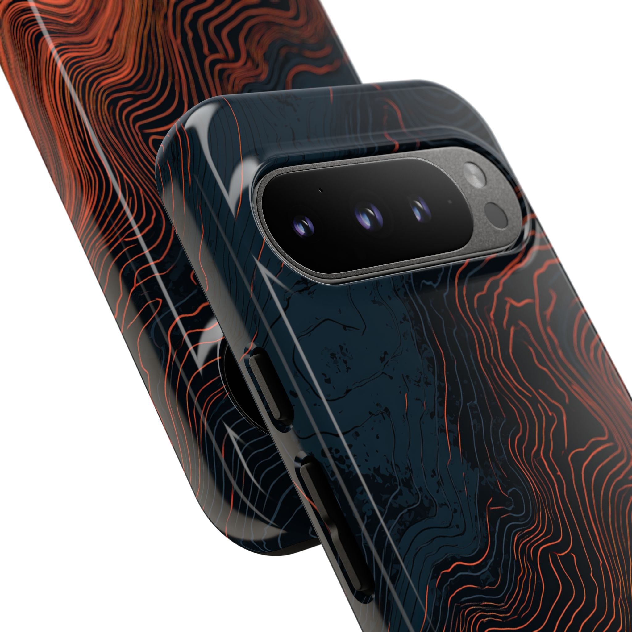 Black Tough Phone Case for Google Pixel - Volcanic Basalt Map