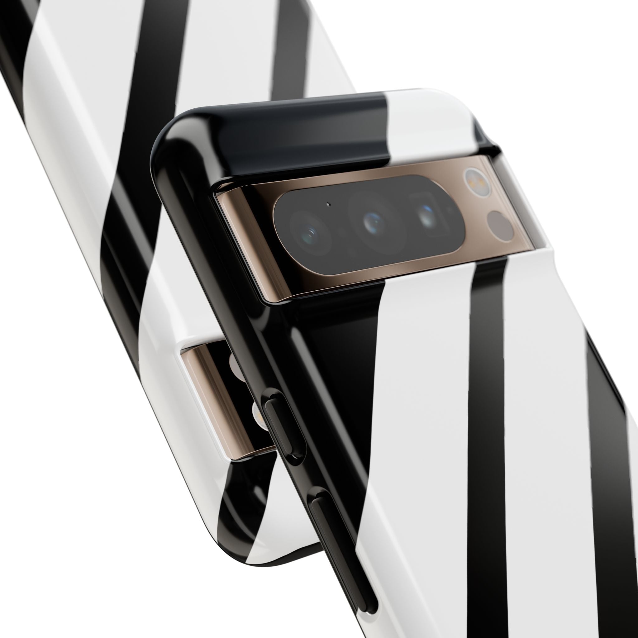 Obsidian White Bars · Tough etui na telefon dla Google Pixel