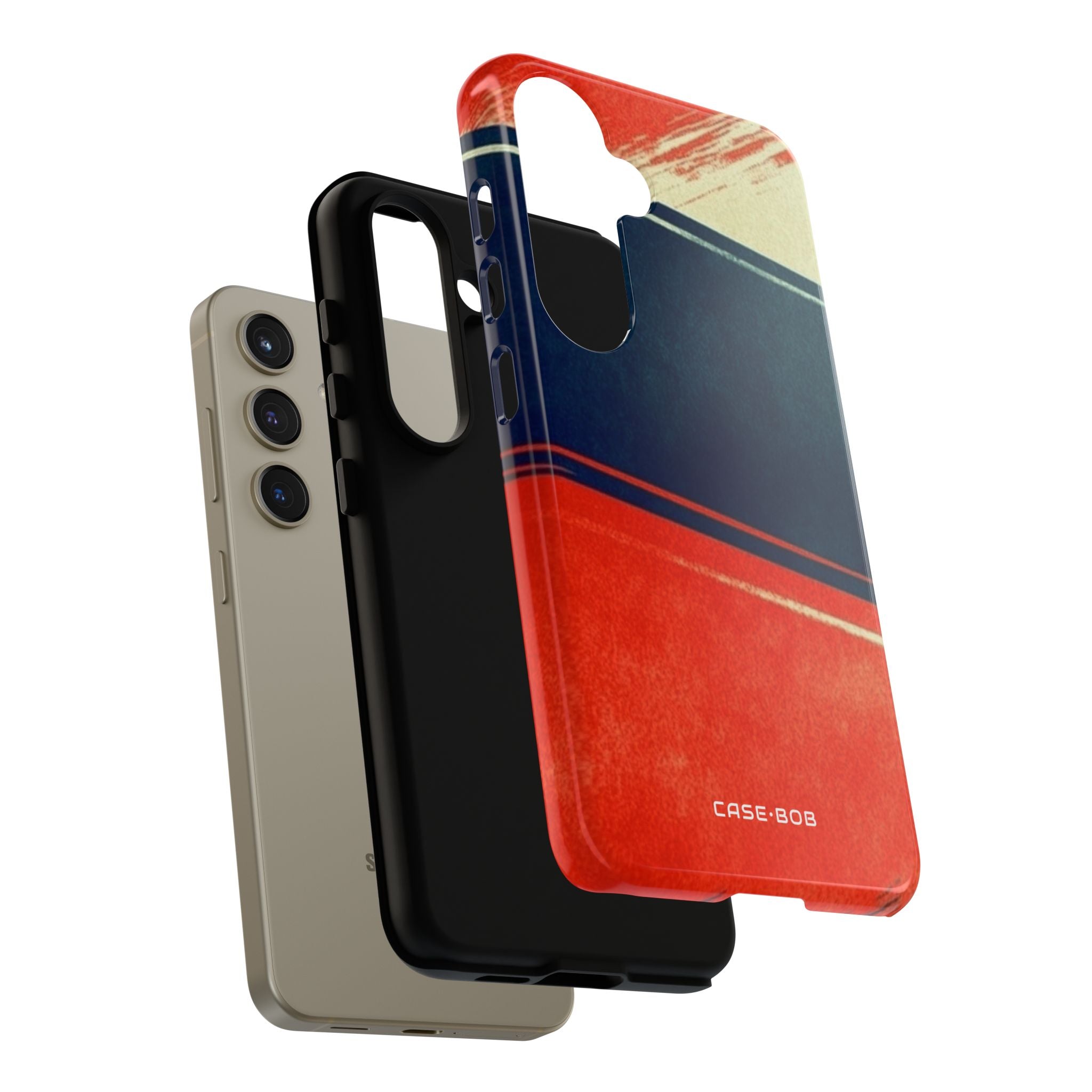 Blauwe diagonale beweging Samsung S24 hoesje - Tough