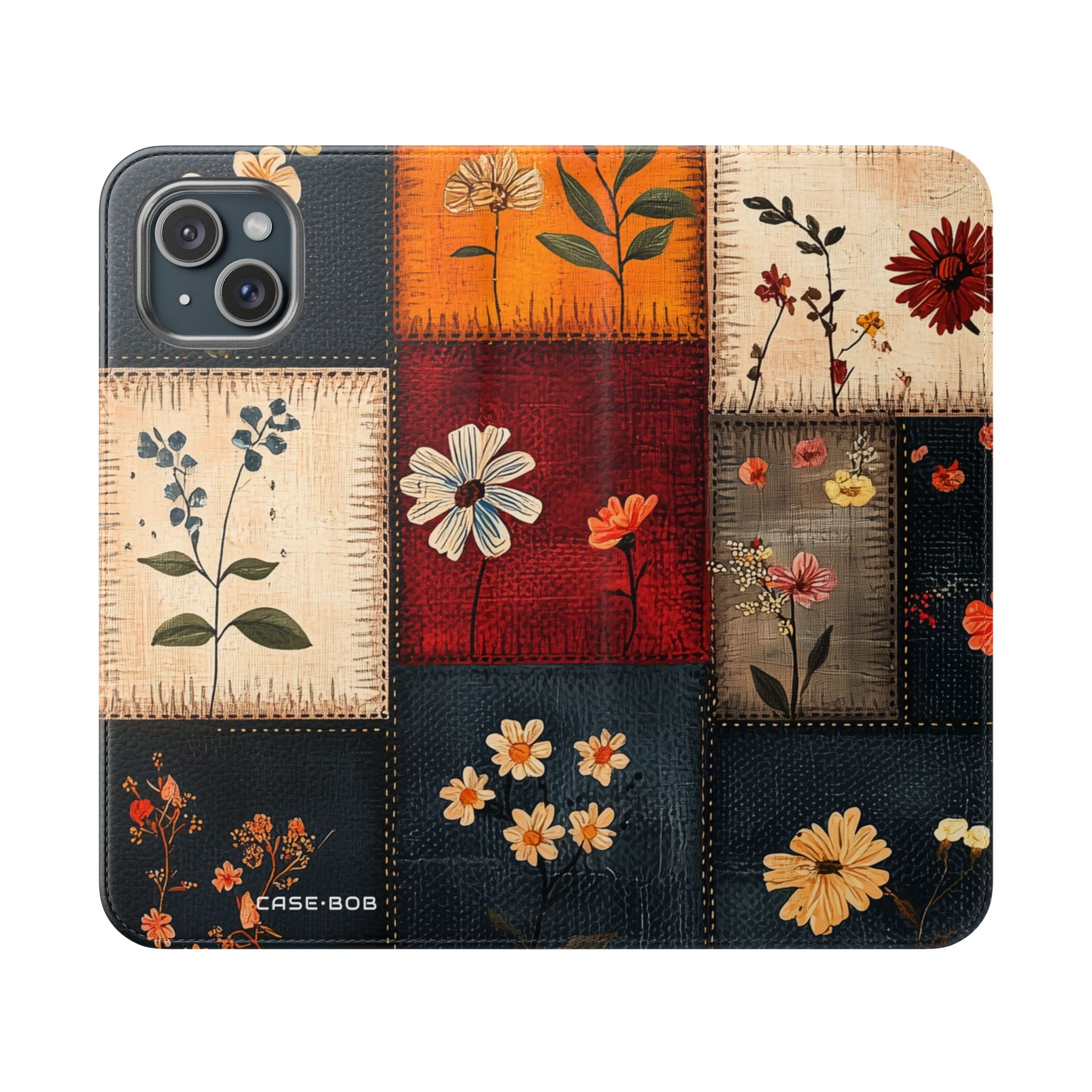 Patchwork Blooms - iPhone 15 Plus Case - Wallet
