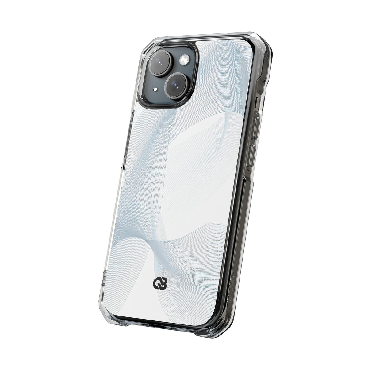 Glacial Contour Waves · Clear Impact Magnetic Phone Case for iPhone · White