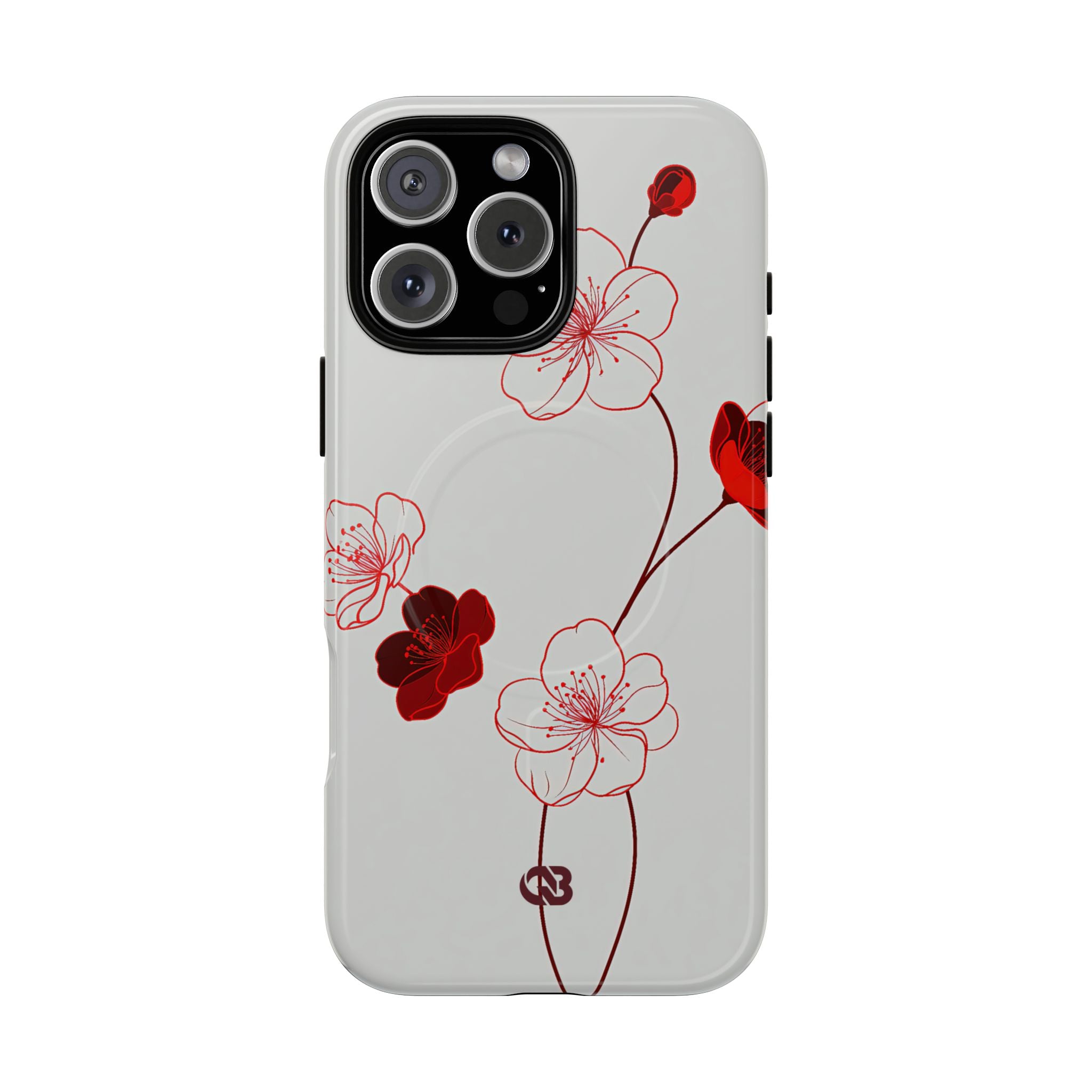 Red Tough 2.0 Magsafe Phone Case for iPhone - Kyoto Ember Bloom