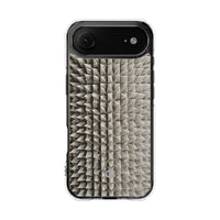 Beige Impact MagSafe Phone Case for iPhone - Bone Spiked Grid