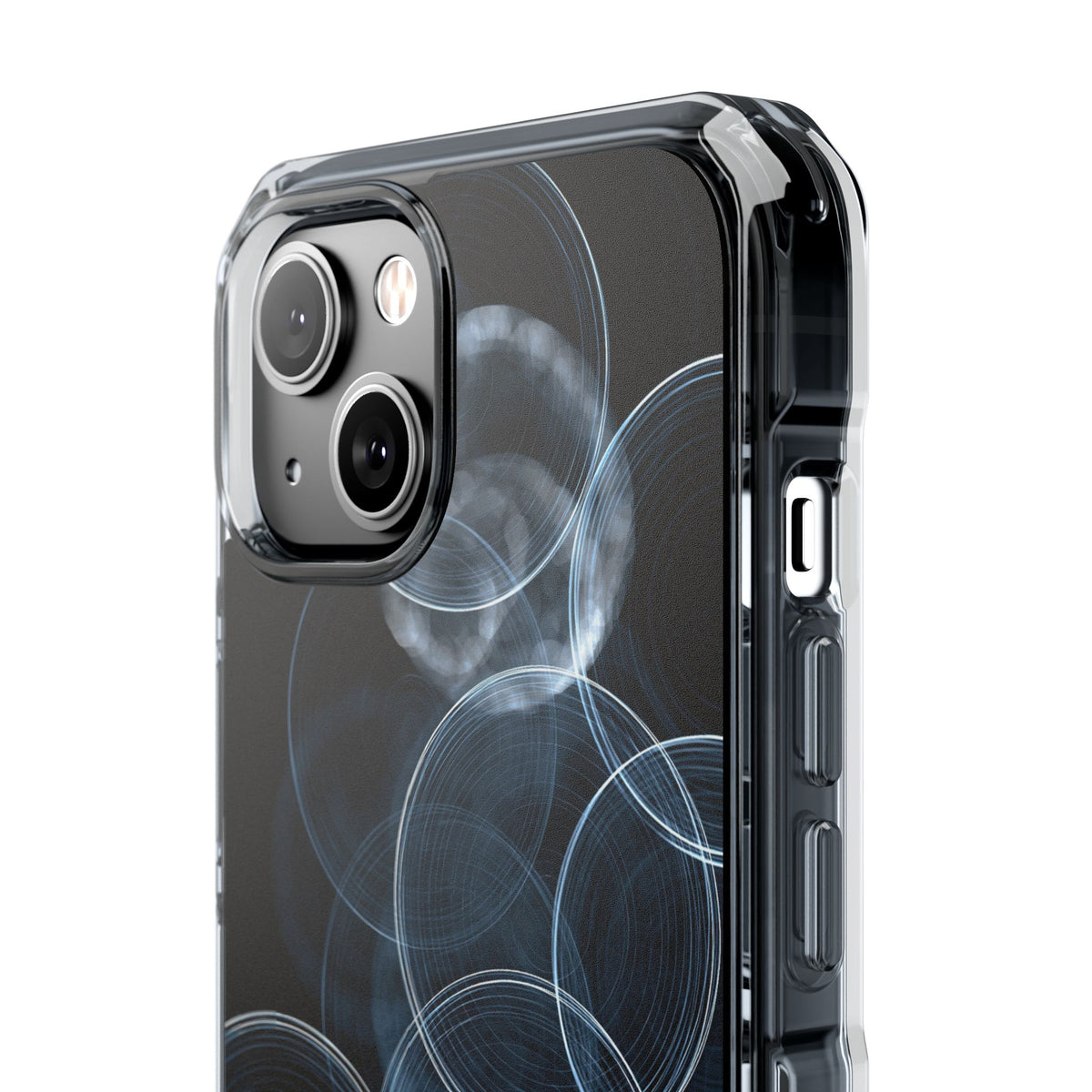 Blue Impact MagSafe Phone Case for iPhone - Cyan Pulse Ripple