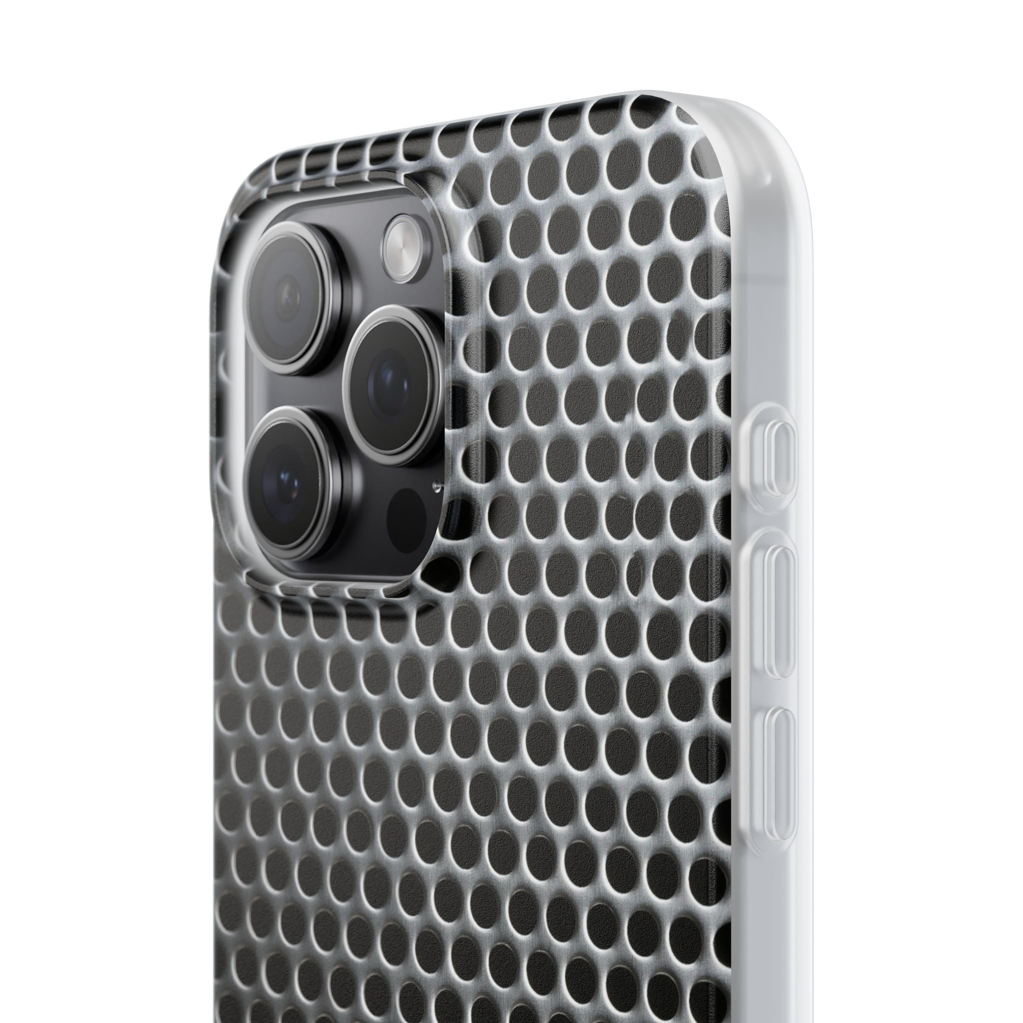 Silver Lite Phone Case for iPhone - Brutalist Steel Mesh