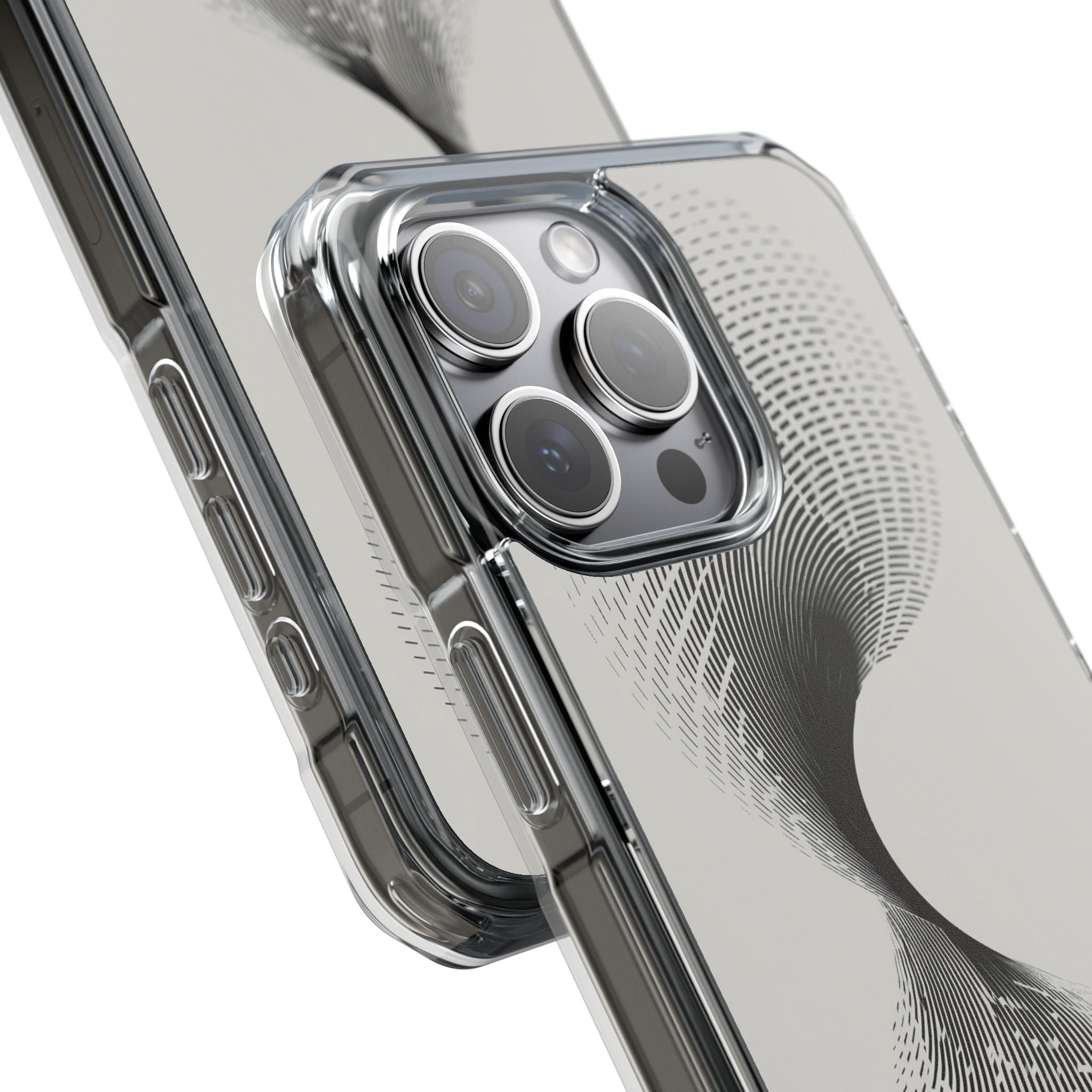 White Impact MagSafe Phone Case for iPhone - Linear Torsion Grid