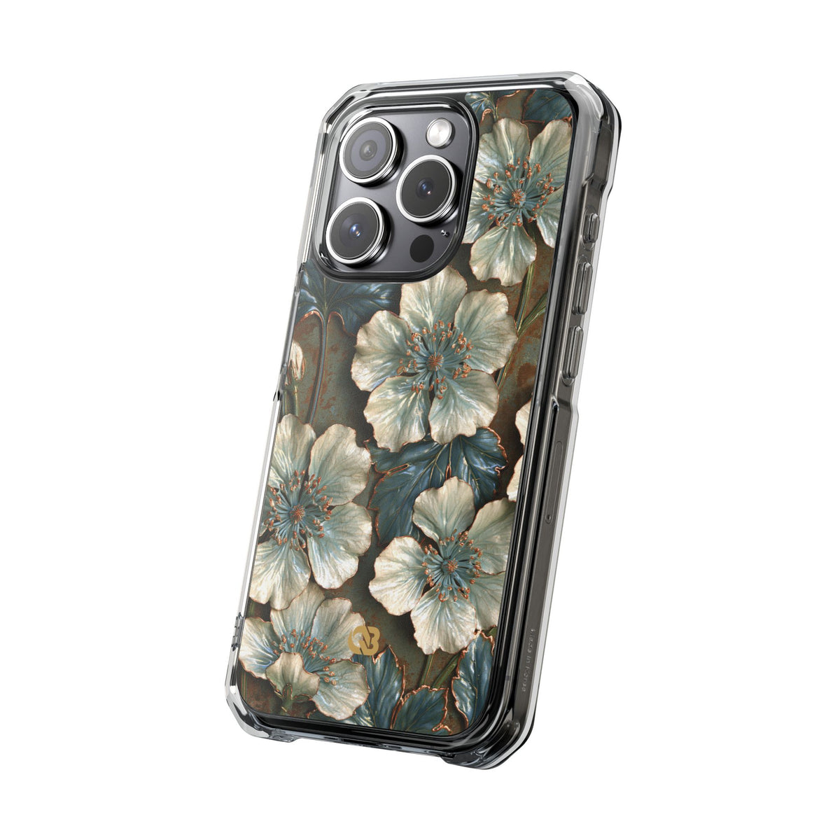 Gilded Blossom Reverie · Clear Impact Magnetic Phone Case for iPhone · Teal