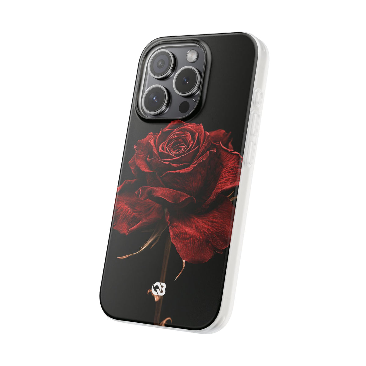 Crimson Noir Rose · Lite Phone Case for iPhone · Black
