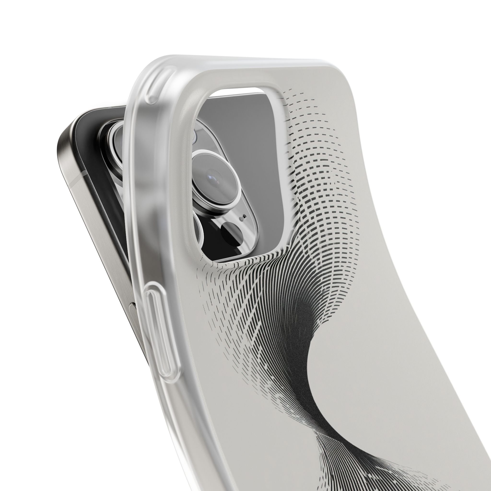 White Lite Phone Case for iPhone - Linear Torsion Grid
