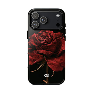 Crimson Noir Rose · Tough Phone Case for iPhone · Black