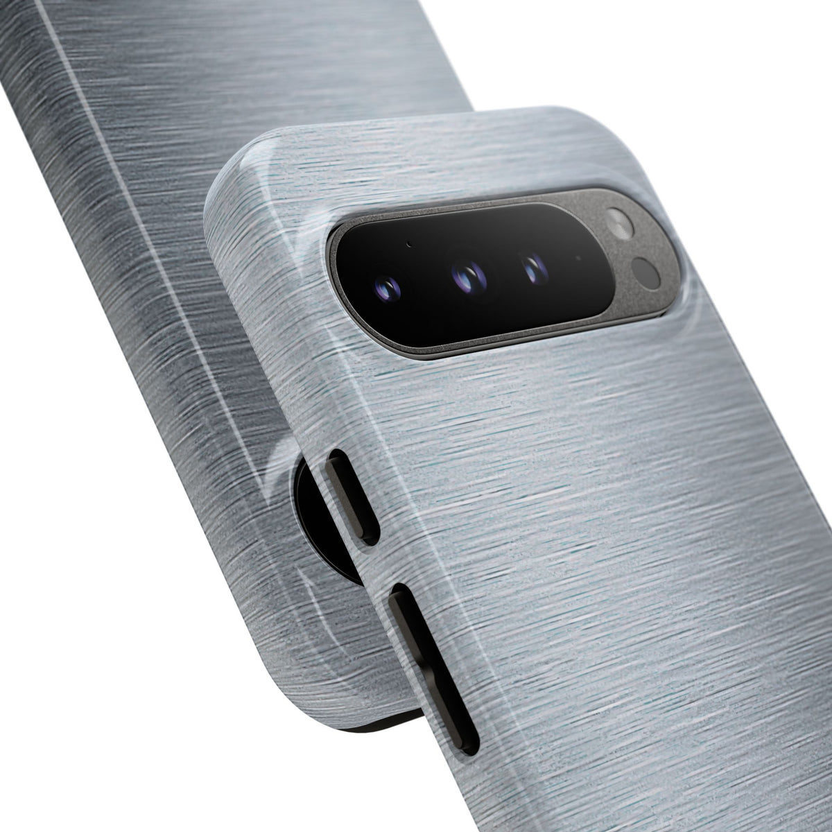 Silver Tough Phone Case for Google Pixel - Satin Chrome Grain