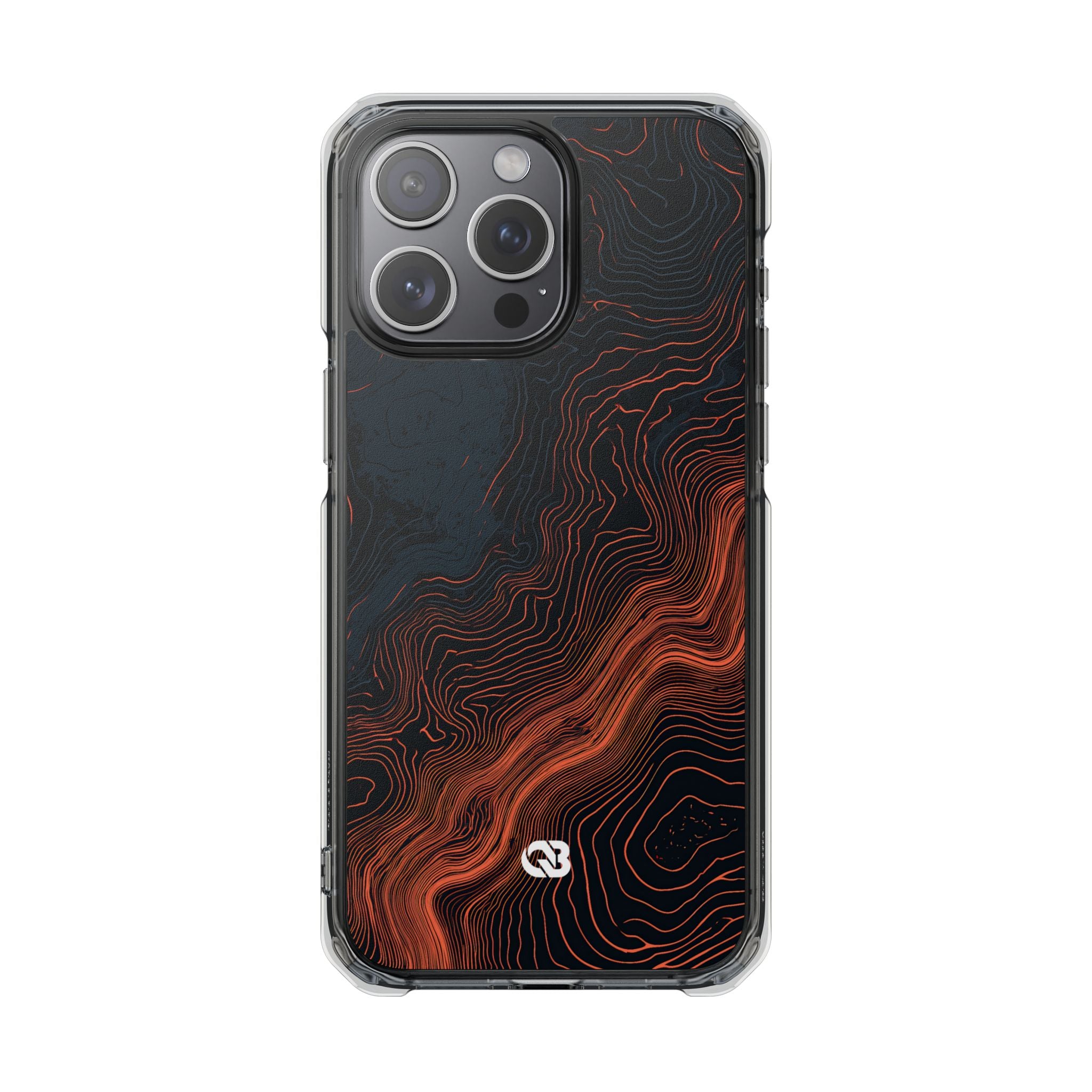 Black Impact MagSafe Phone Case for iPhone - Volcanic Basalt Map