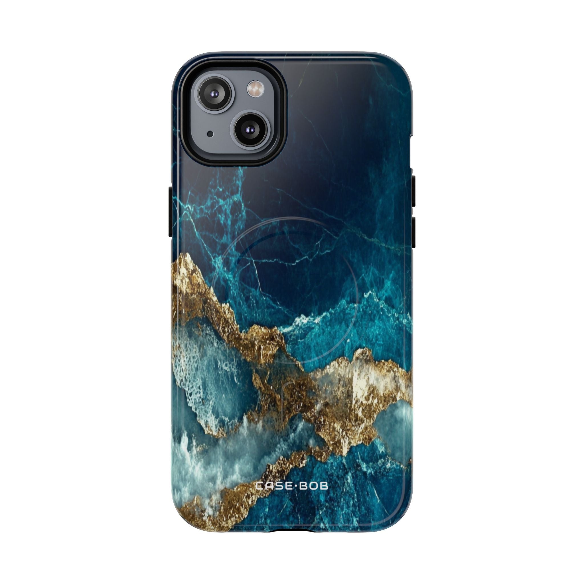 Gezacktes Gold Split iPhone 14 Plus Case - Tough+
