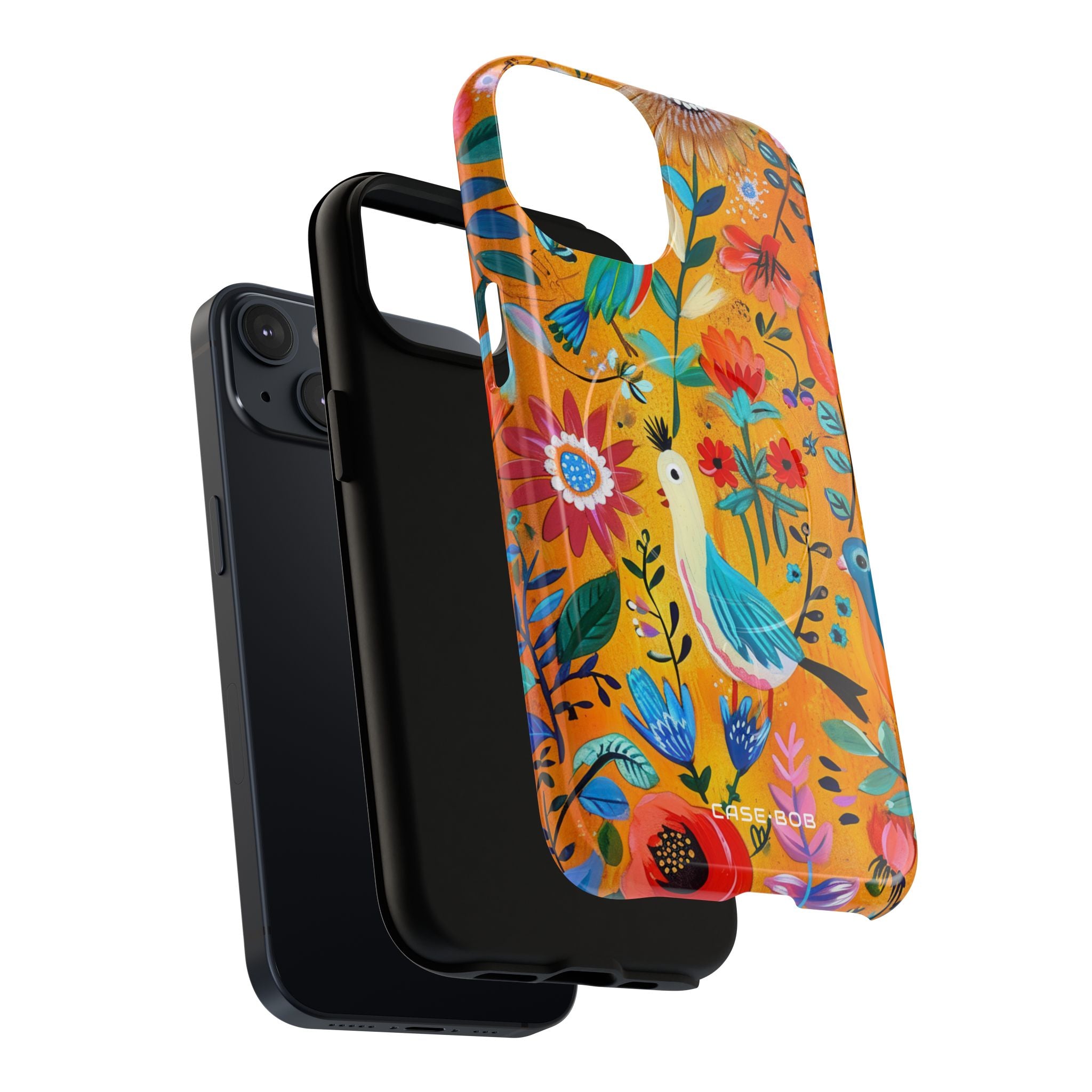 Bunte Vögel Blühen iPhone 14 Case - Tough+