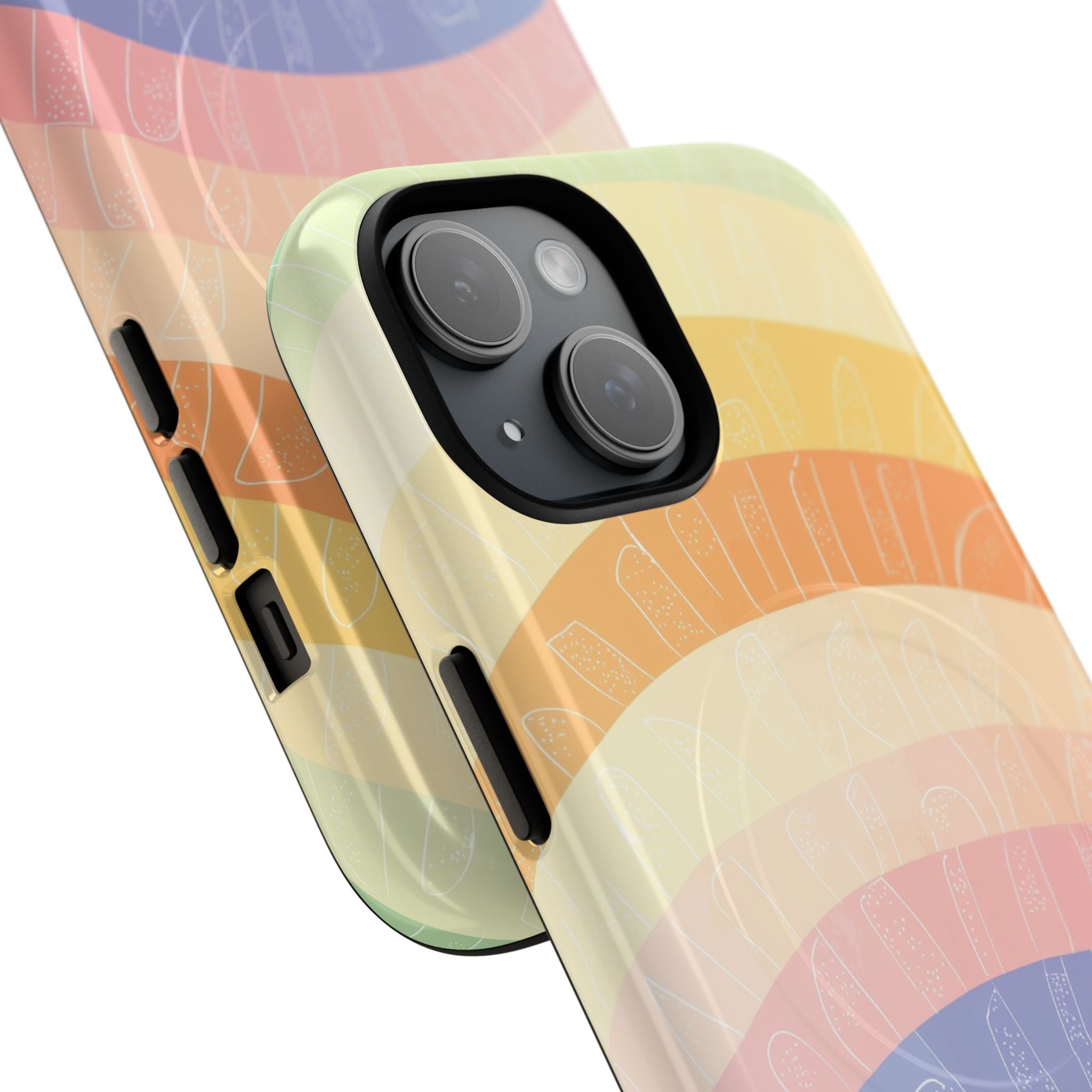 Pastell Regenbogen Bänder iPhone 15 Case - Tough+