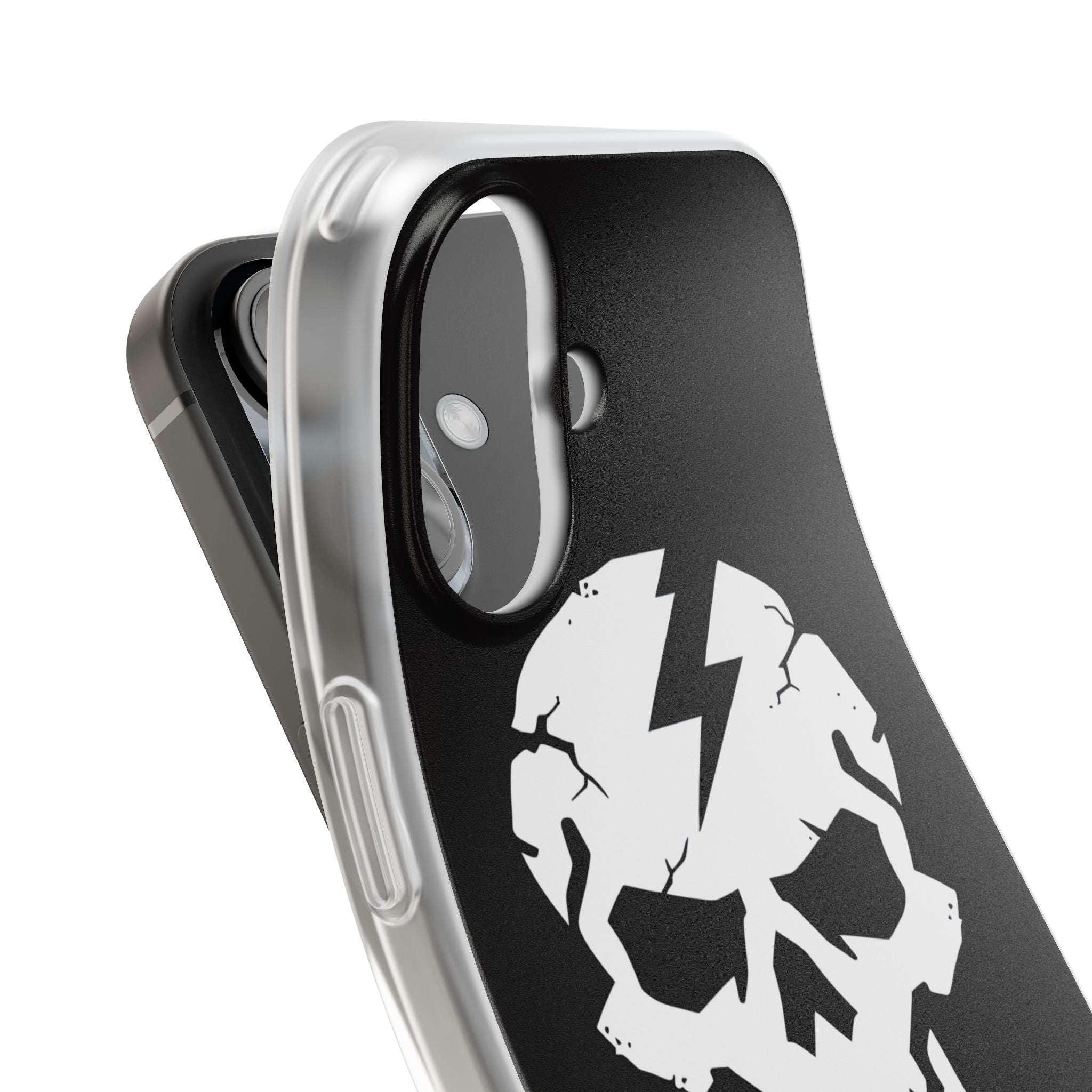 Shattered Bolt Skull · Soft Phone Case for iPhone