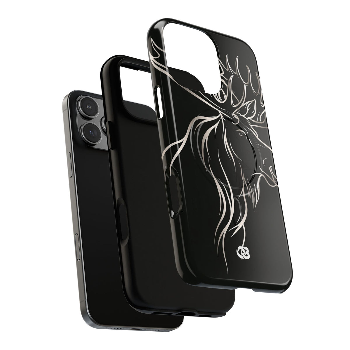 Nordic Moose Contour · Tough 2.0 Magnetic Phone Case for iPhone · Black
