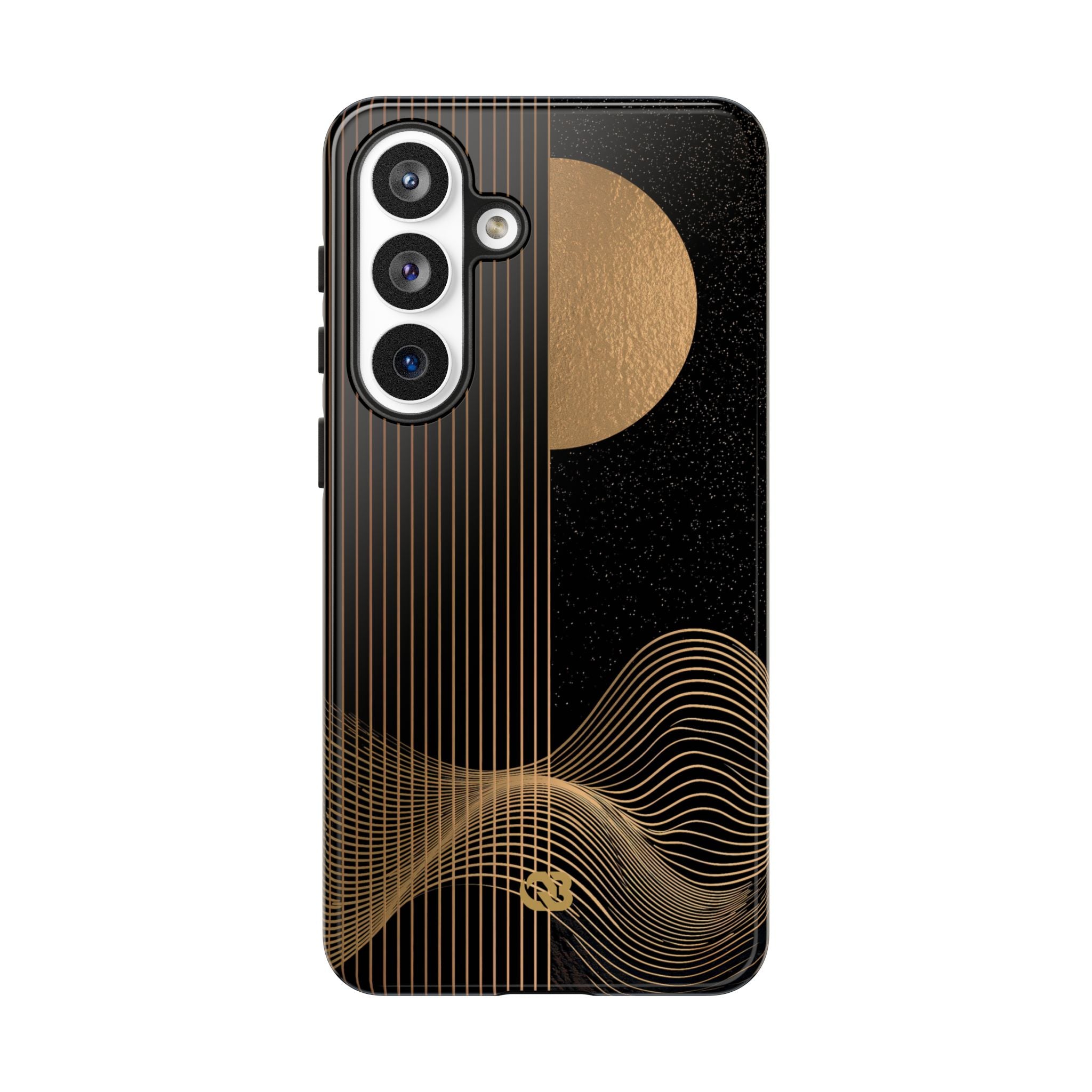 Gold Tough Phone Case for Samsung - Gilded Obsidian Dunes
