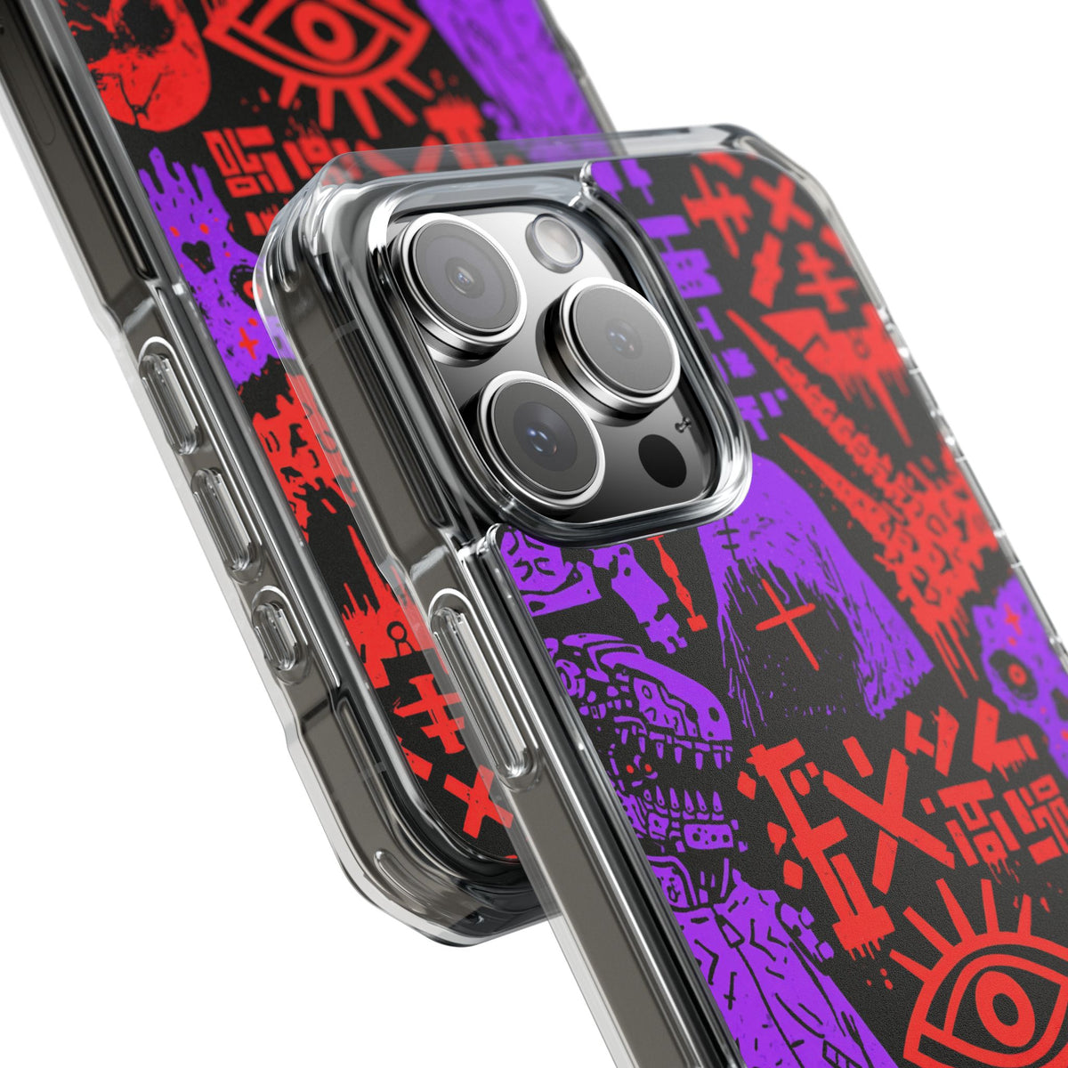 Underground Cyber Glyphs · Clear Impact Magnetic Phone Case for iPhone · Black