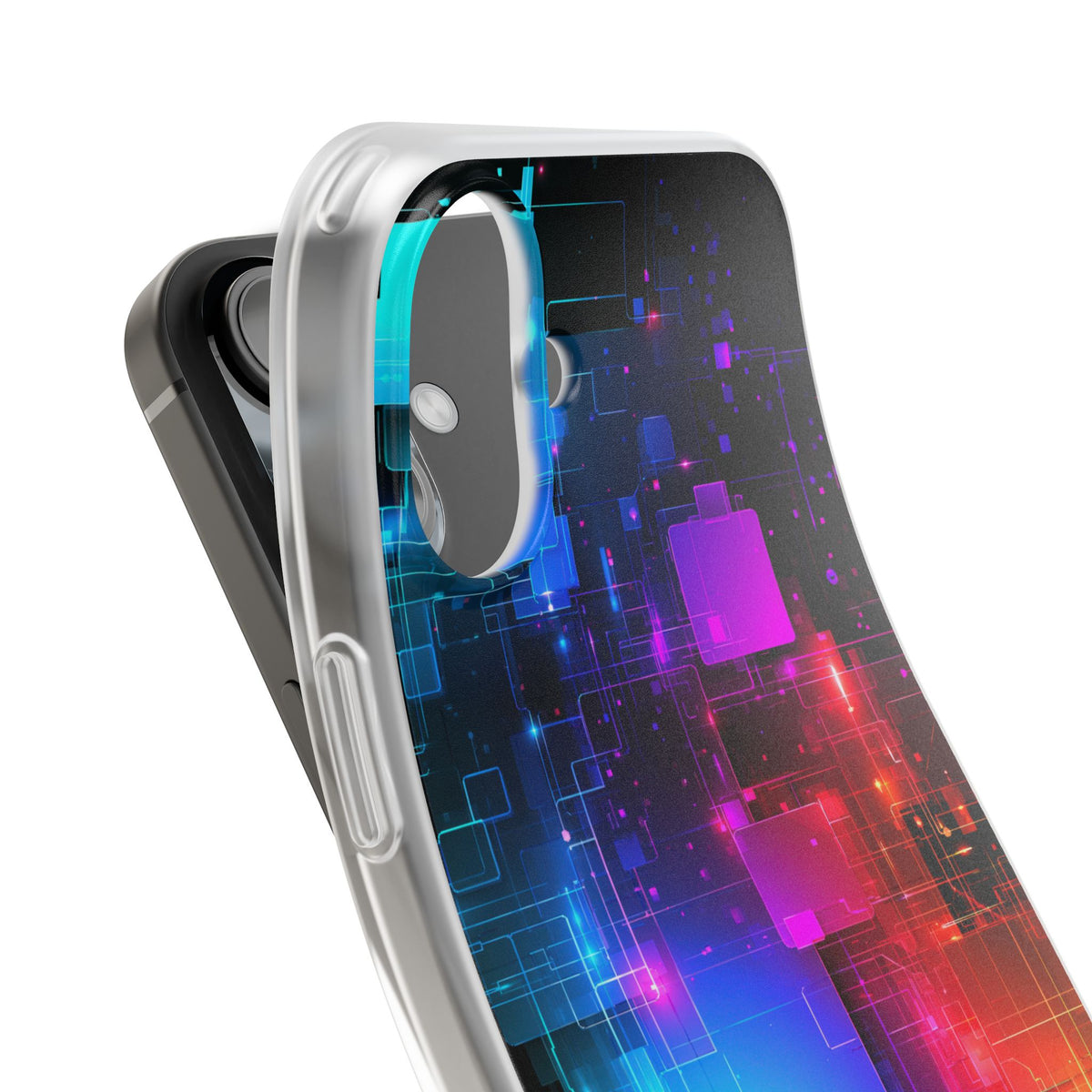 Spectral Circuit Grid · Lite Phone Case for iPhone · Black